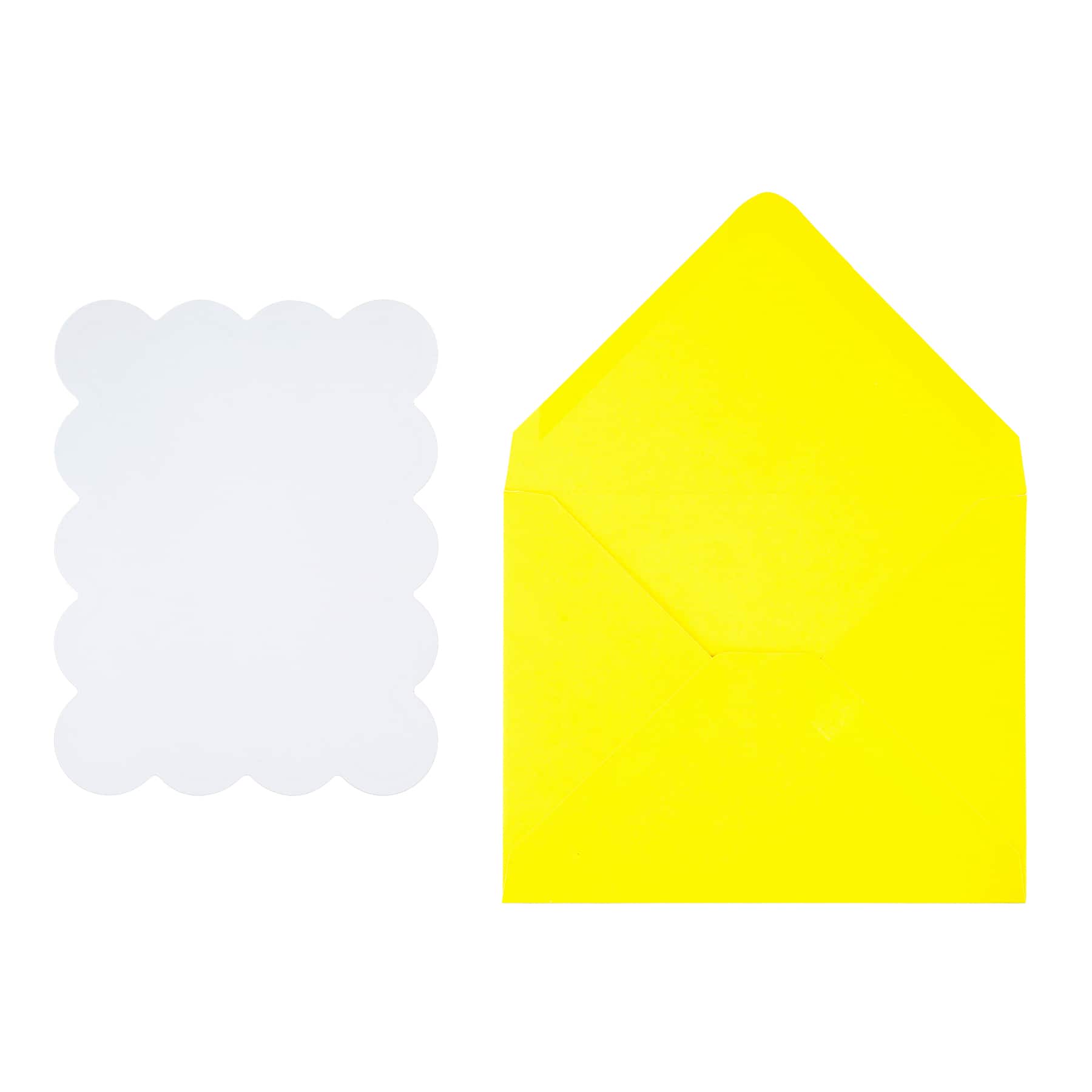 4.25" x 5.5" Wavy-Edge Flat Card & Envelope Sets
