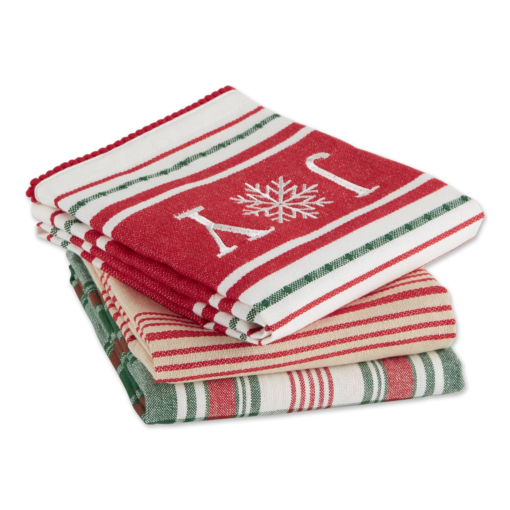 DII® Assorted Joy Snowflake Dishtowel Set