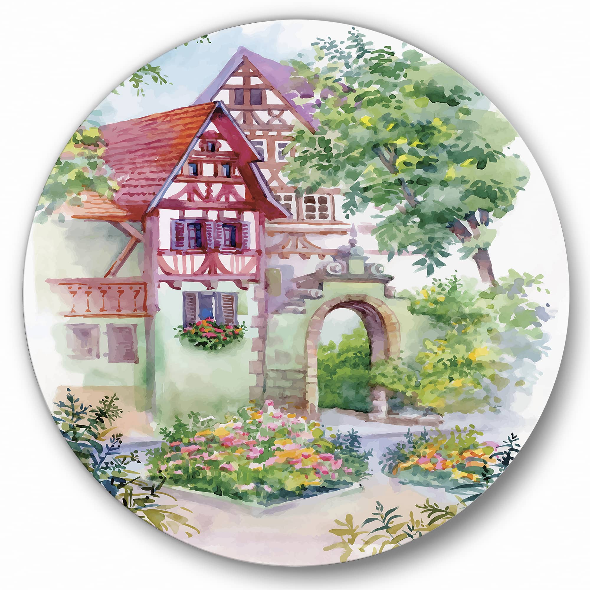 Designart - Red Rustic House In The Country Side