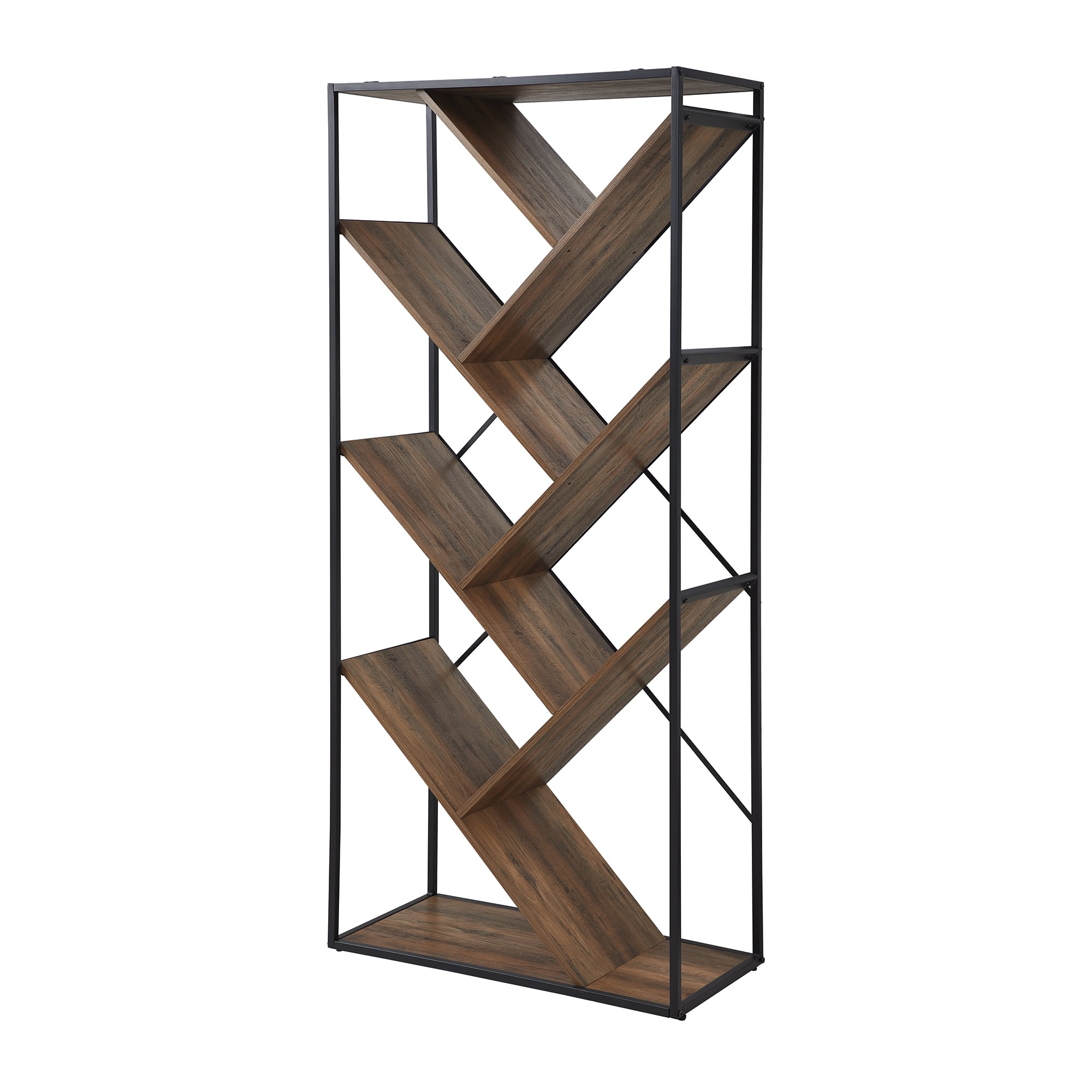 Walker Edison 68" Reclaimed Barnwood V Bookshelf