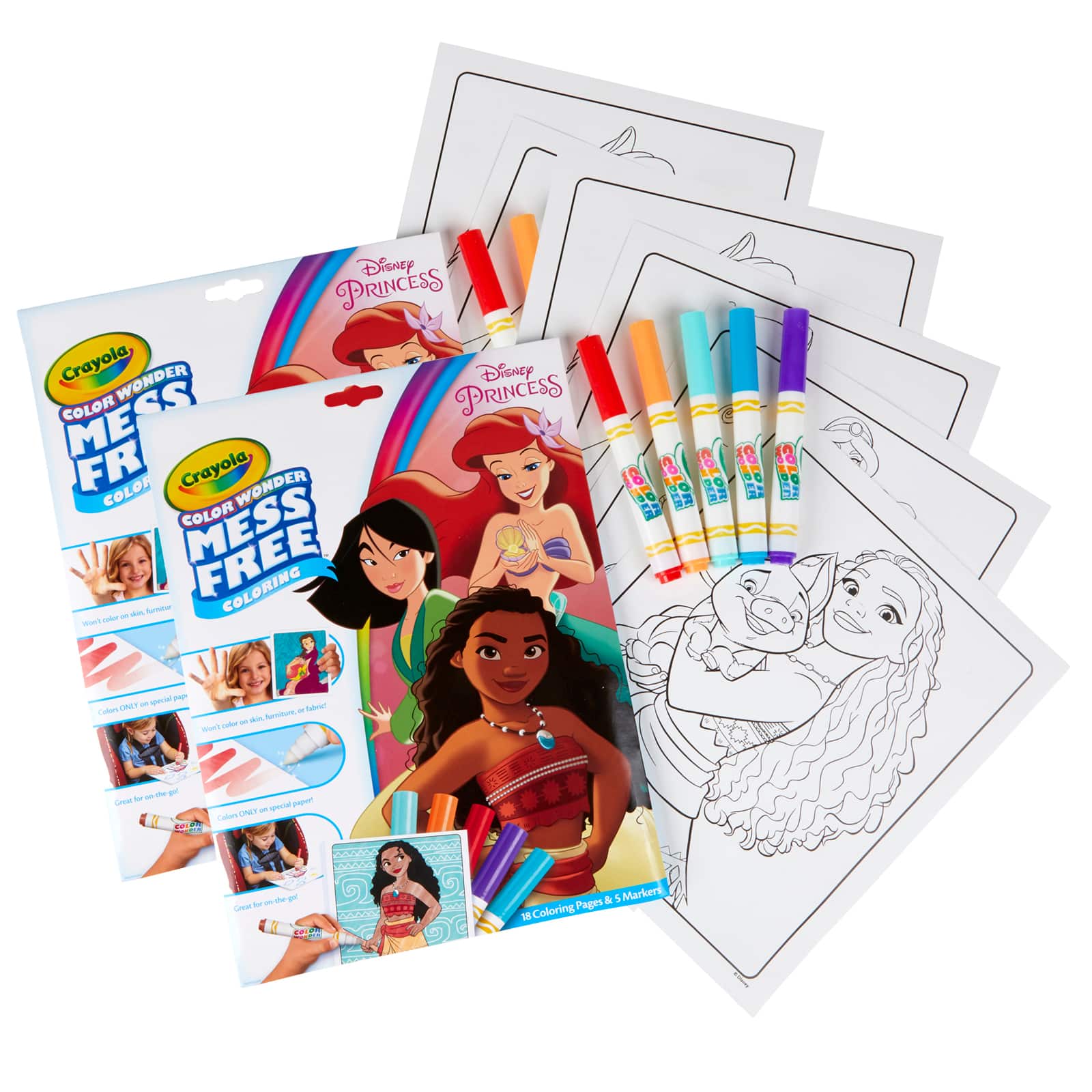 Crayola Disney Princess Color Wonder Mess Free Coloring Pad & Markers, 2ct.
