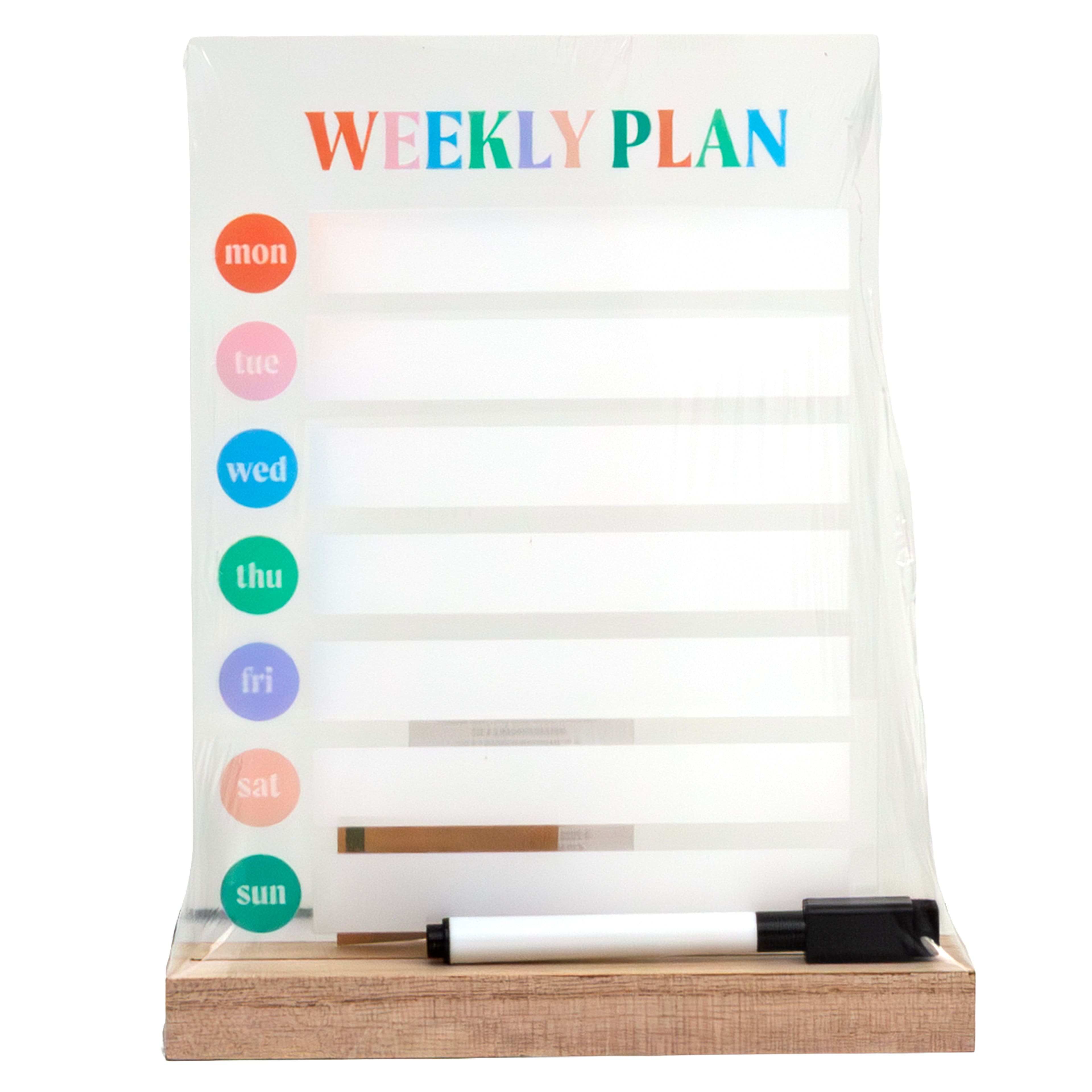 9" x 6.75" Weekly Dry Erase Planner with Marker