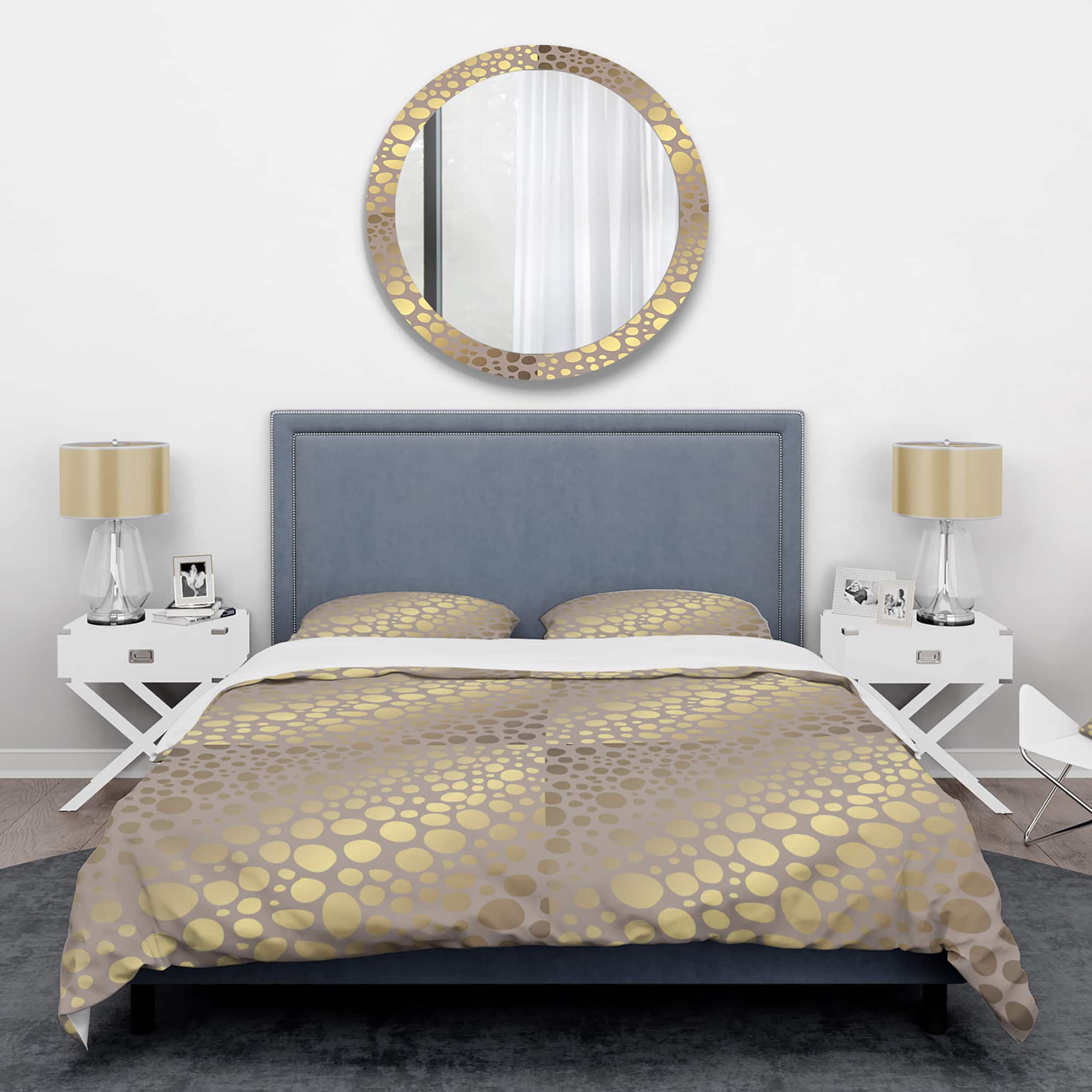 Designart 'Golden Marble Design III' Mid-Century Duvet Cover Set