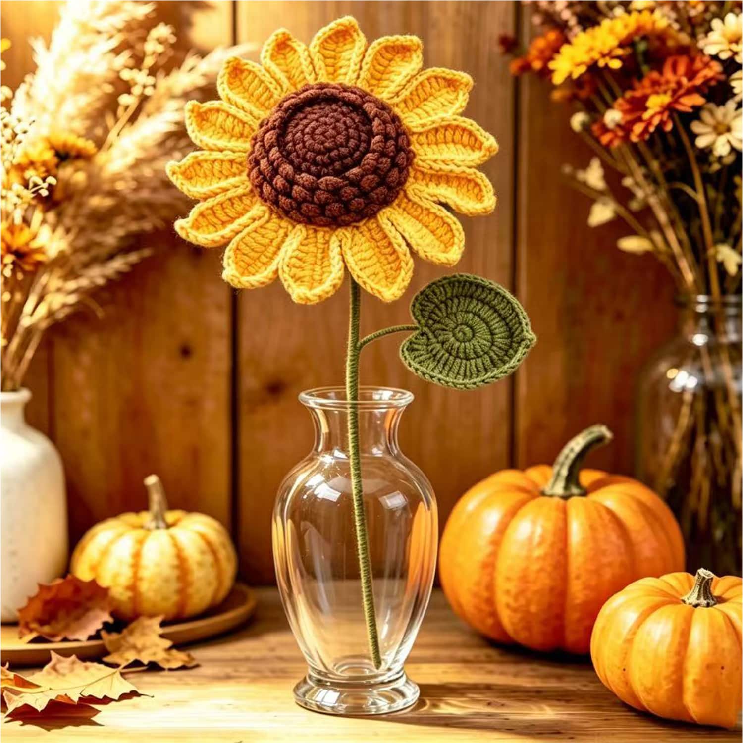 13" Crochet Sunflower Pick by Ashland®