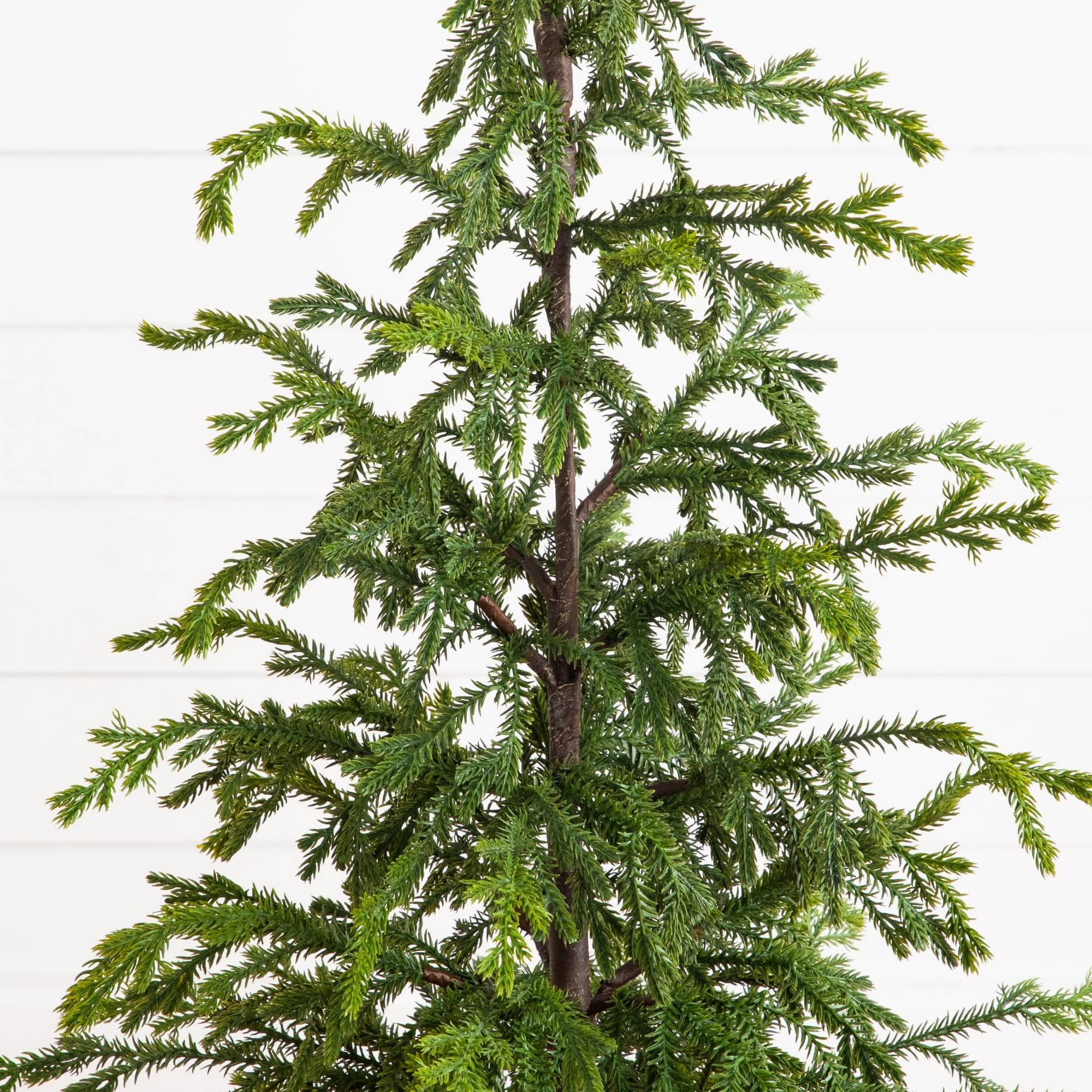 Nearly Natural 4ft. Artificial Real Touch Natural Look Norfolk Island Pine in Tin Planter