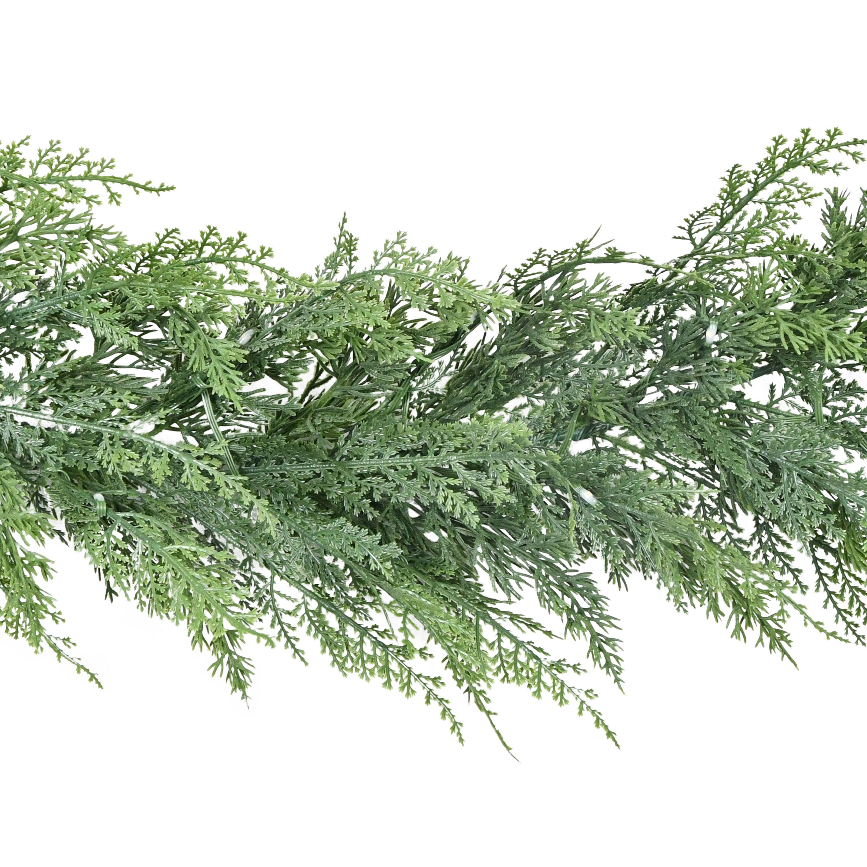 9ft. Pre-Lit Cedar Garland with Twinkle Rice Lights