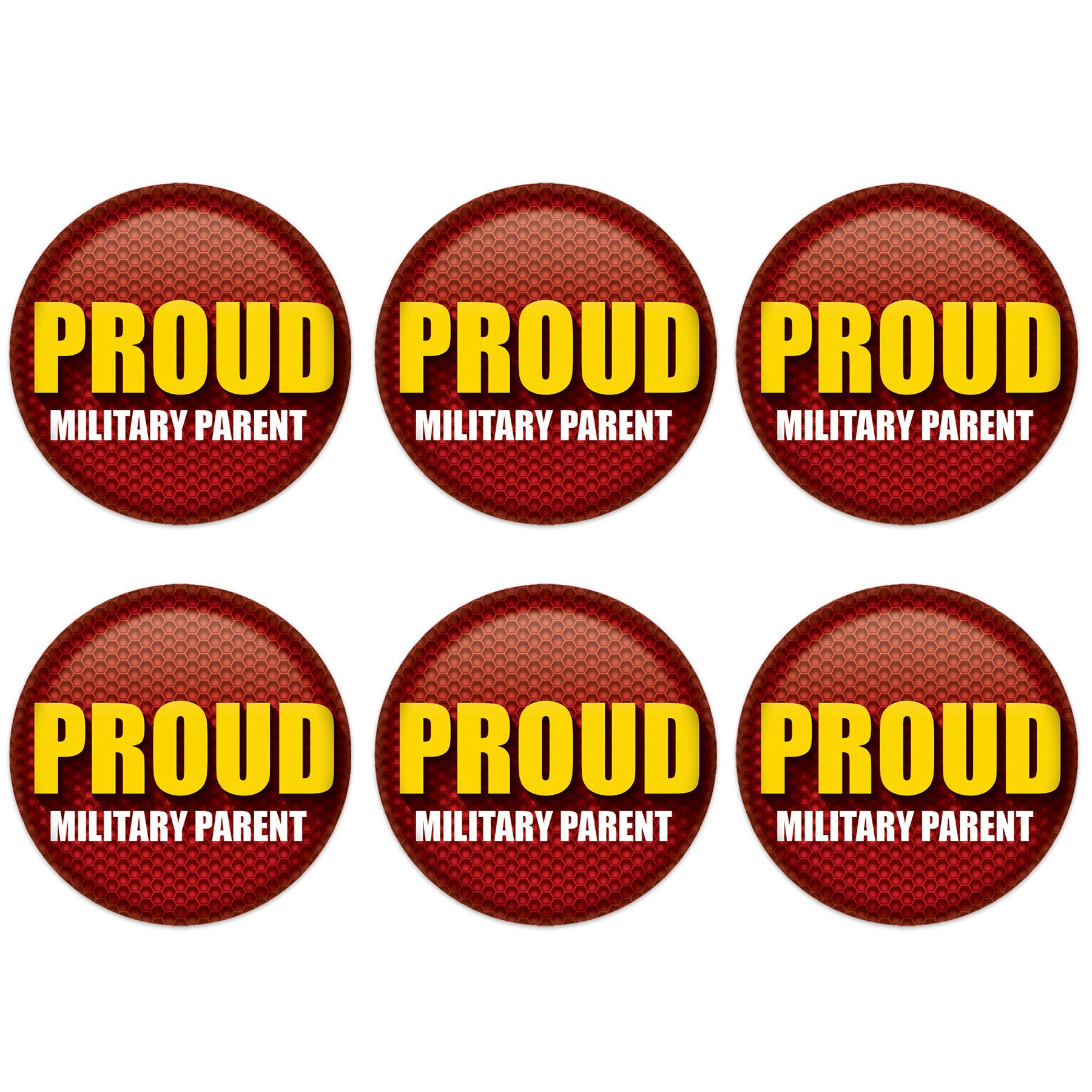 Beistle 2" Red & Yellow Proud Military Parent Buttons, 6ct.
