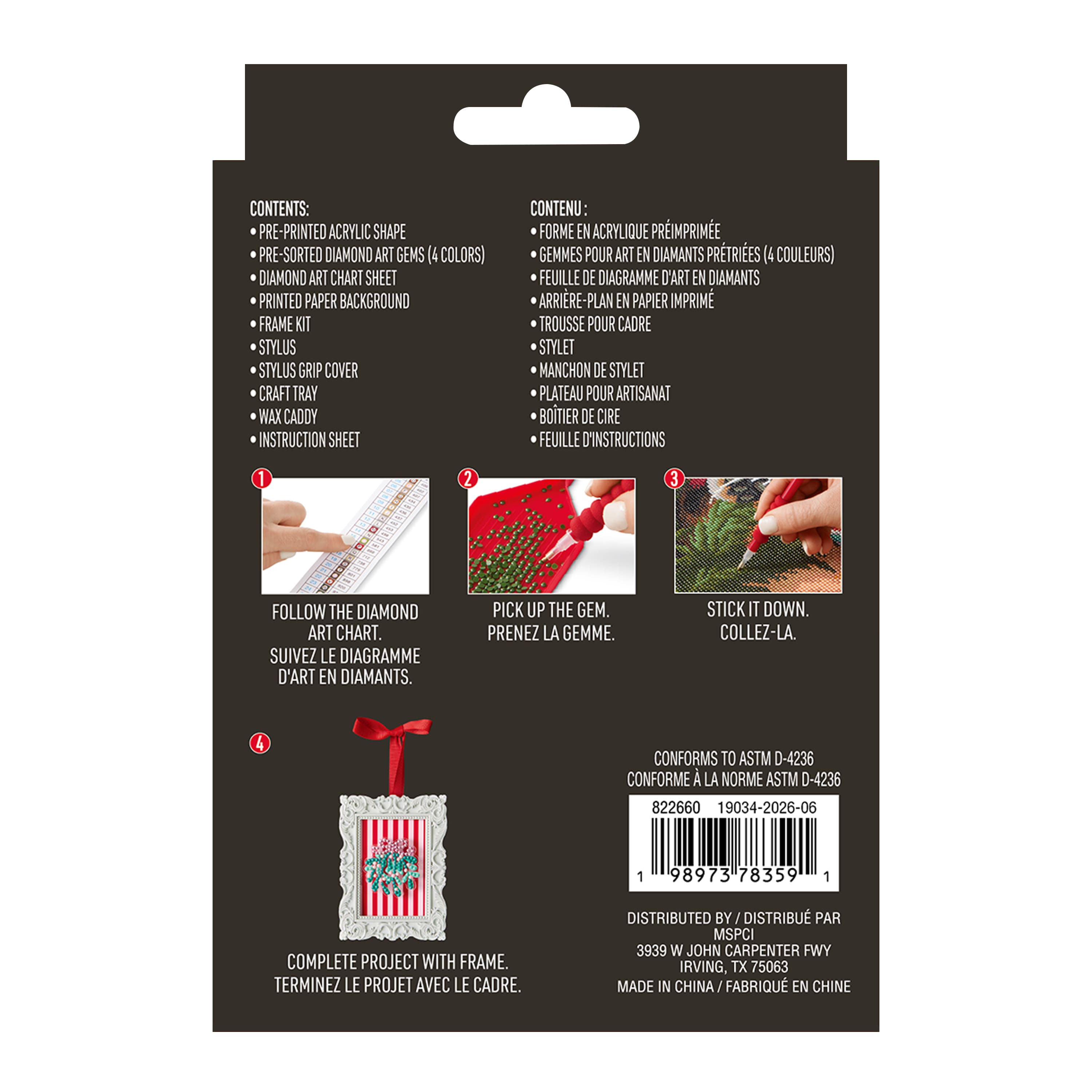 2" x 3" Framed Mistletoe Ornament Diamond Art Kit by Make Market®