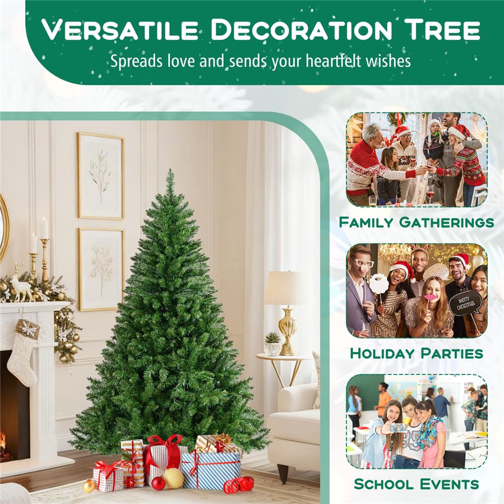 Costway 6ft. Pre-Lit Hinged Artificial Christmas Tree, Warm White LED Lights
