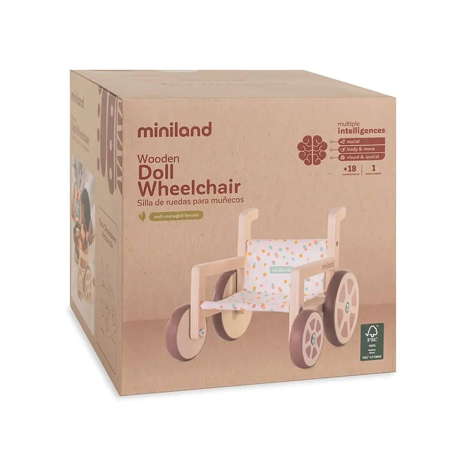 Miniland Wooden Wheelchair Doll Accessory