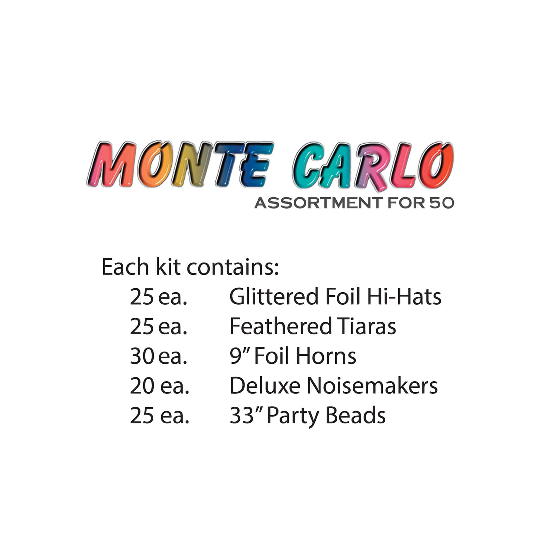 Beistle New Year Monte Carlo Party Favor Kit for 50