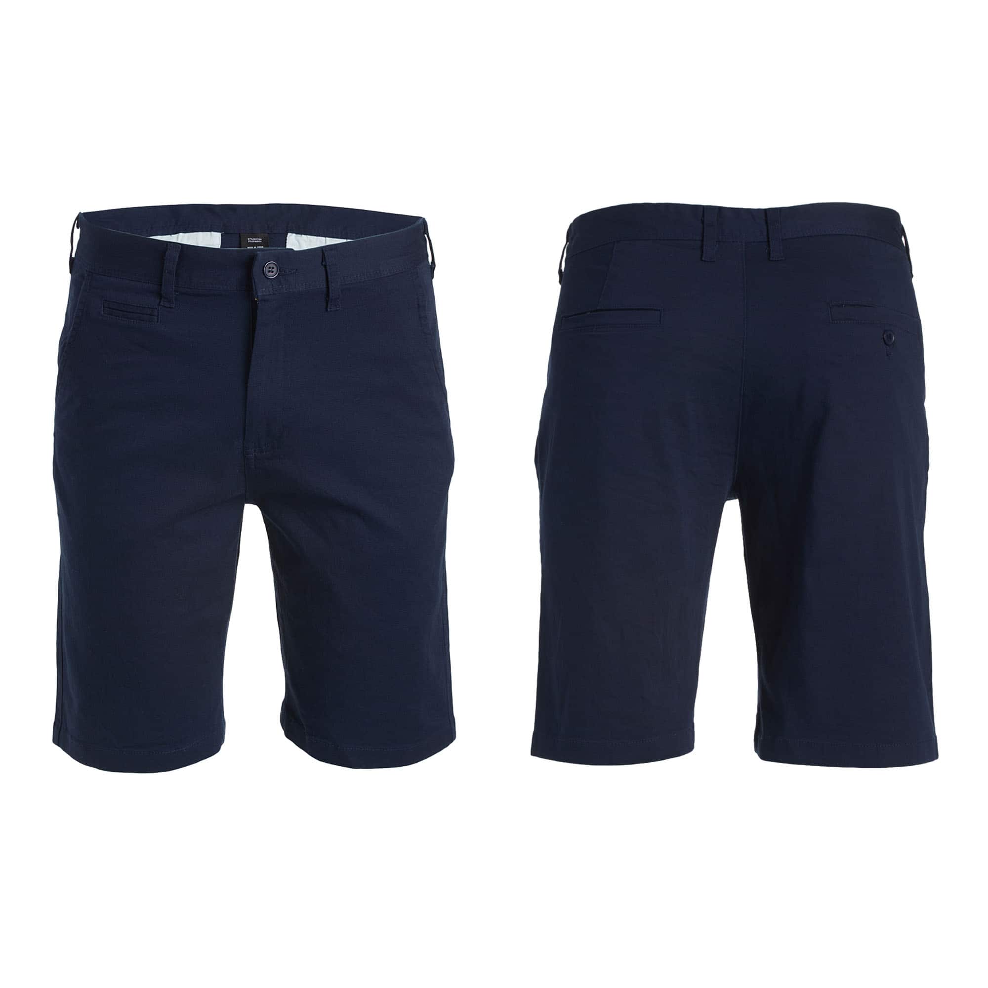 Galaxy by Harvic Men's Flat Front Slim Fit Stretch Chino Shorts