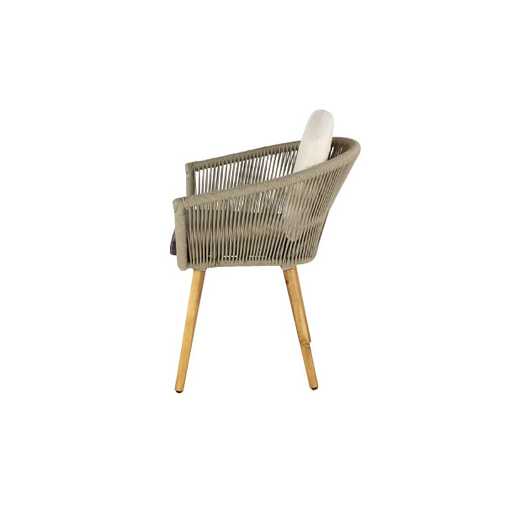 Light Brown Modern Outdoor Dining Chair Set