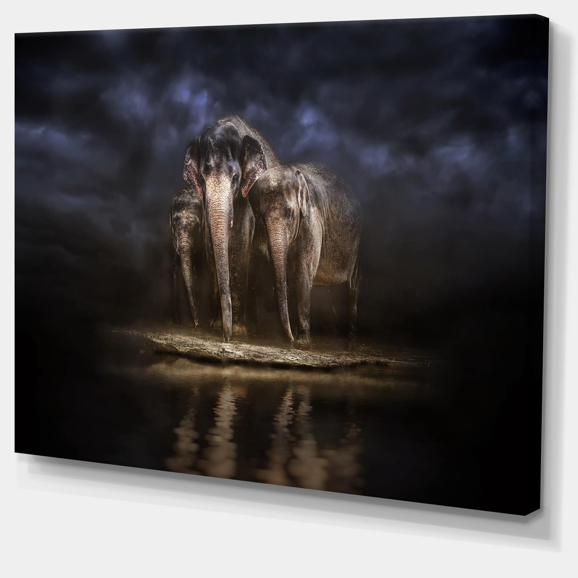 Designart - Elephants Watering in the River