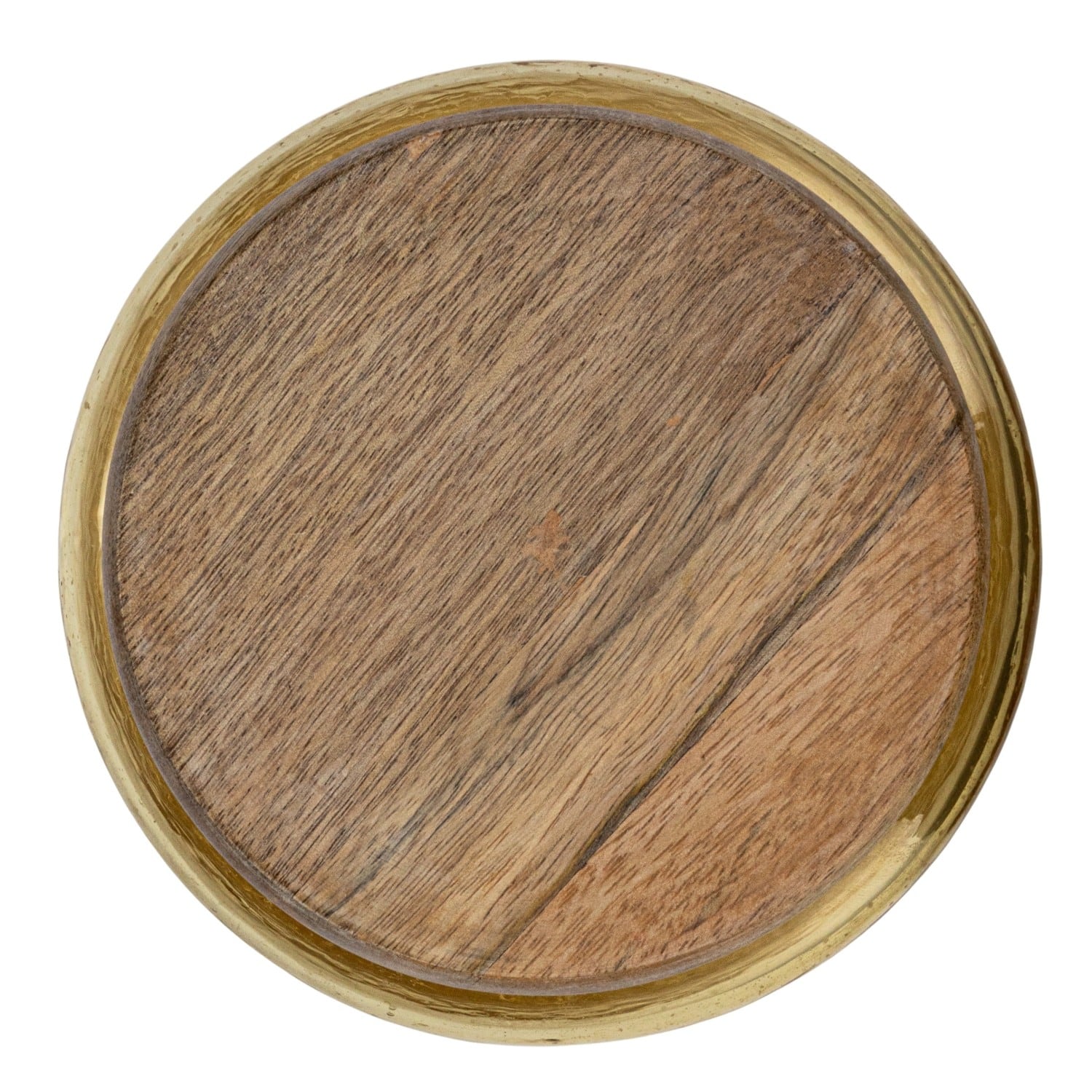 Hello Honey® Yellow & Whitewash Hammered Glass Jar with Mango Wood Lid