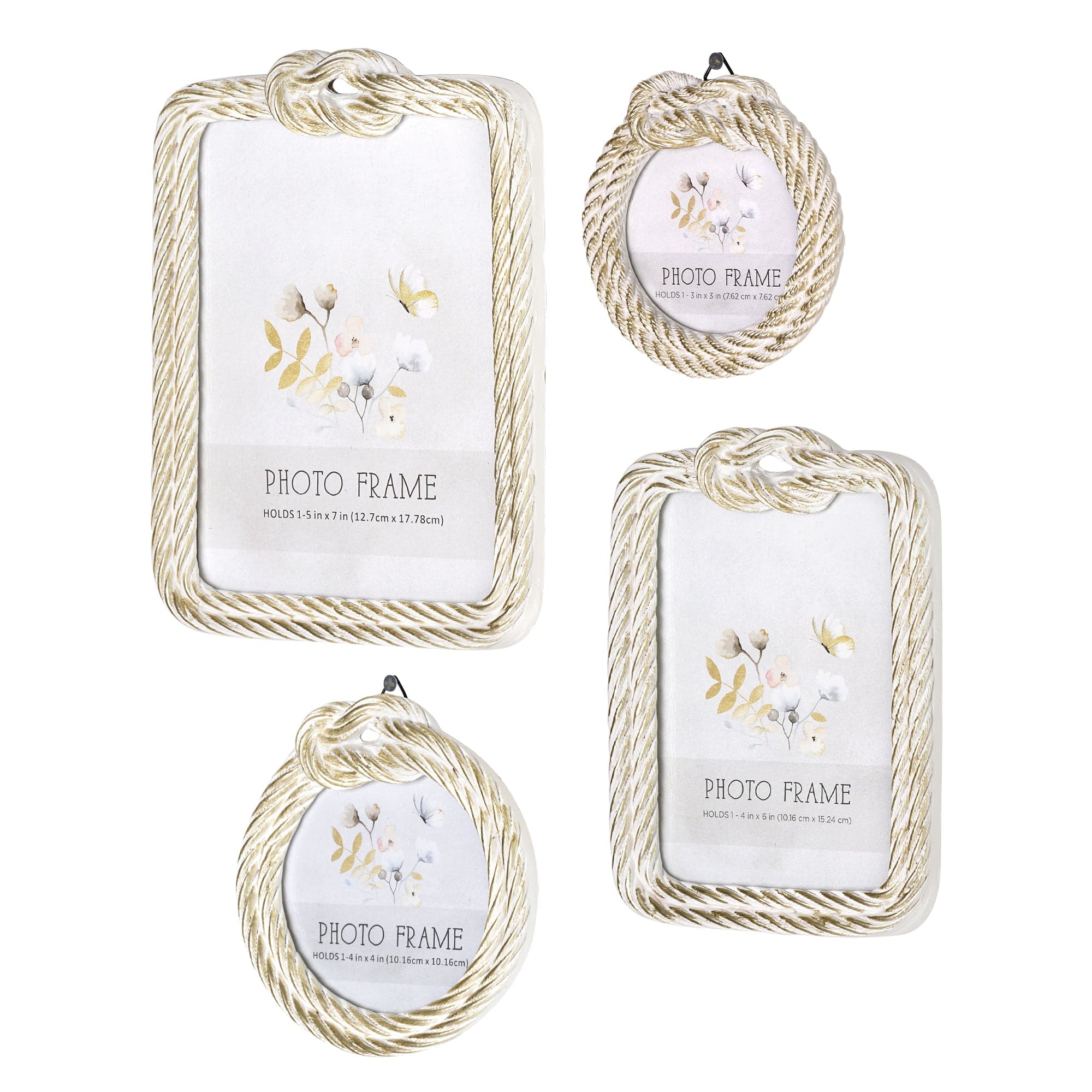 American Art Decor Anchors Away 4 Piece Frame Set - 3" x 3", 4" x 4", 4" x 6"