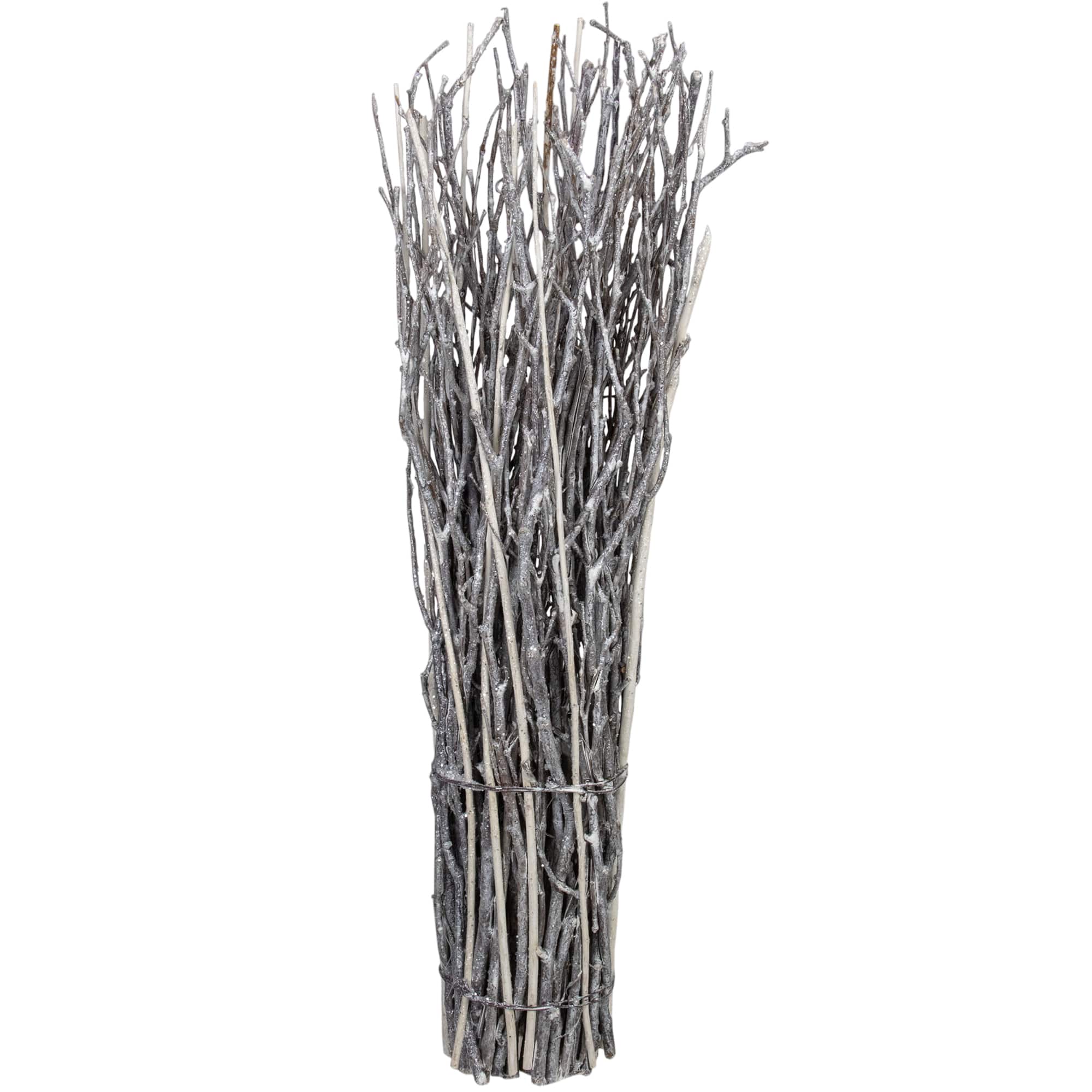 20" Gray and White Natural Twig Christmas Decorative Bundle