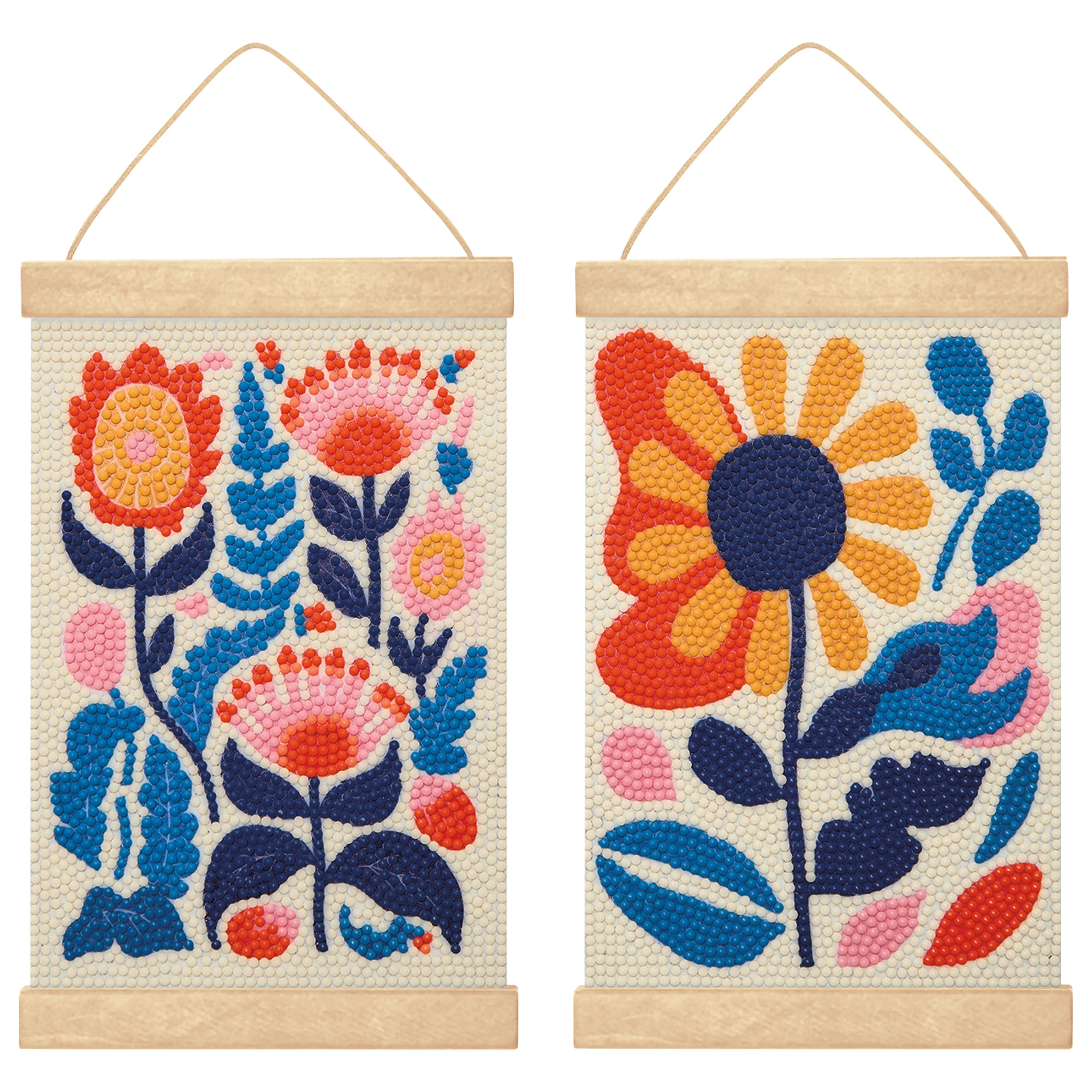 5" x 7" Abstract Flowers Diamond Art Kit with Wooden Frames by Make Market®