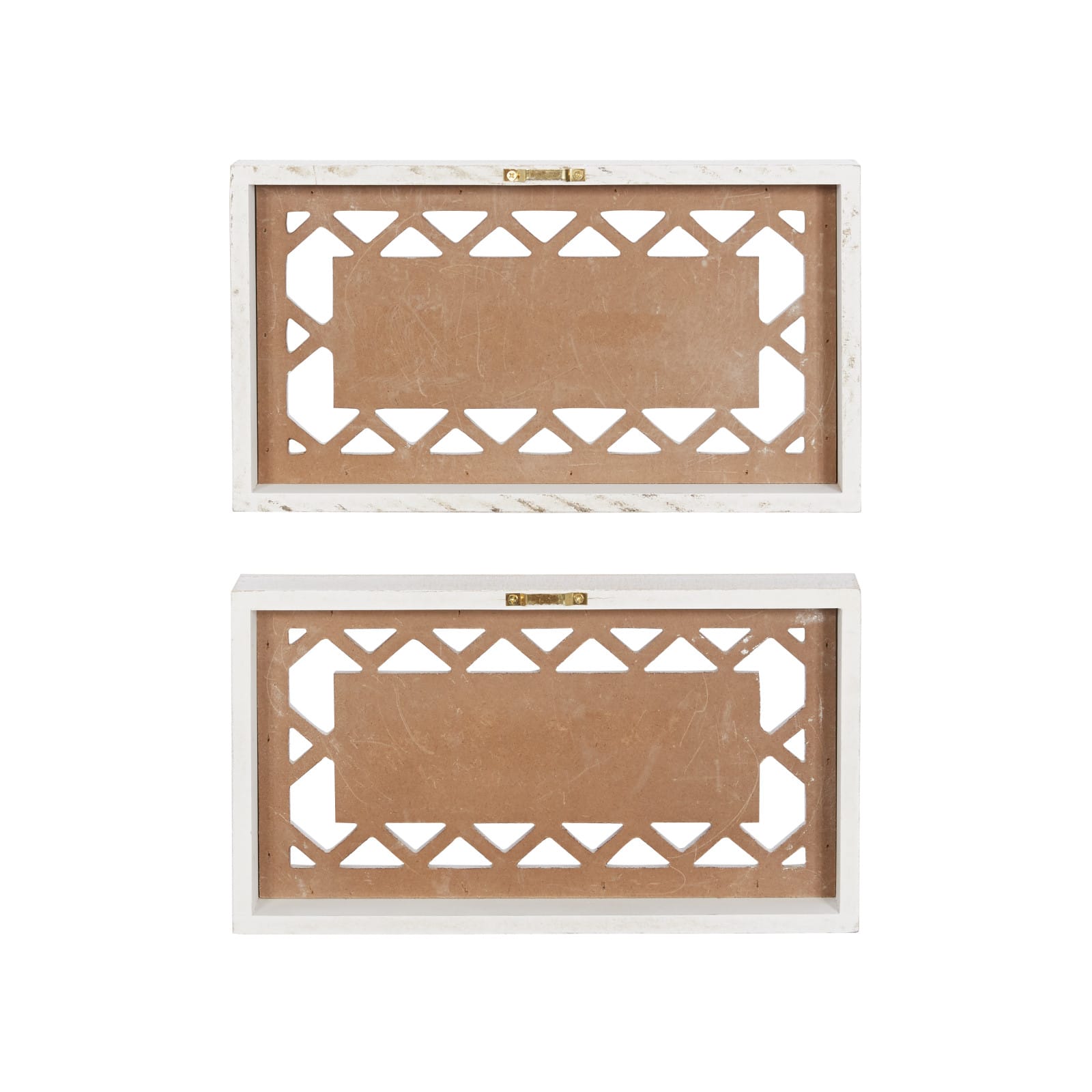 Set of 2 Beige Wood Farmhouse Sign Wall Decor