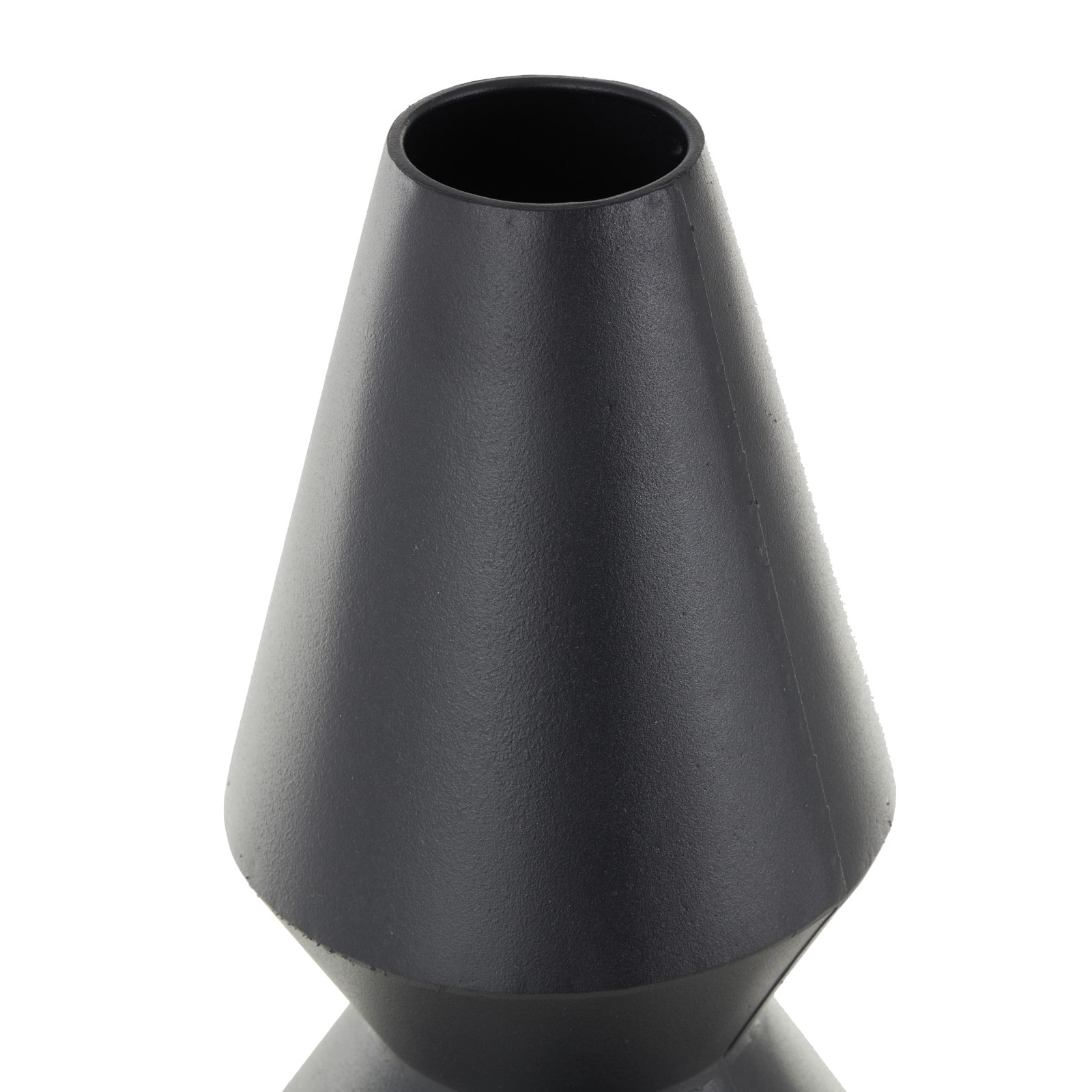 32.5" Black Metal Art Deco Fluted Decorative Vase