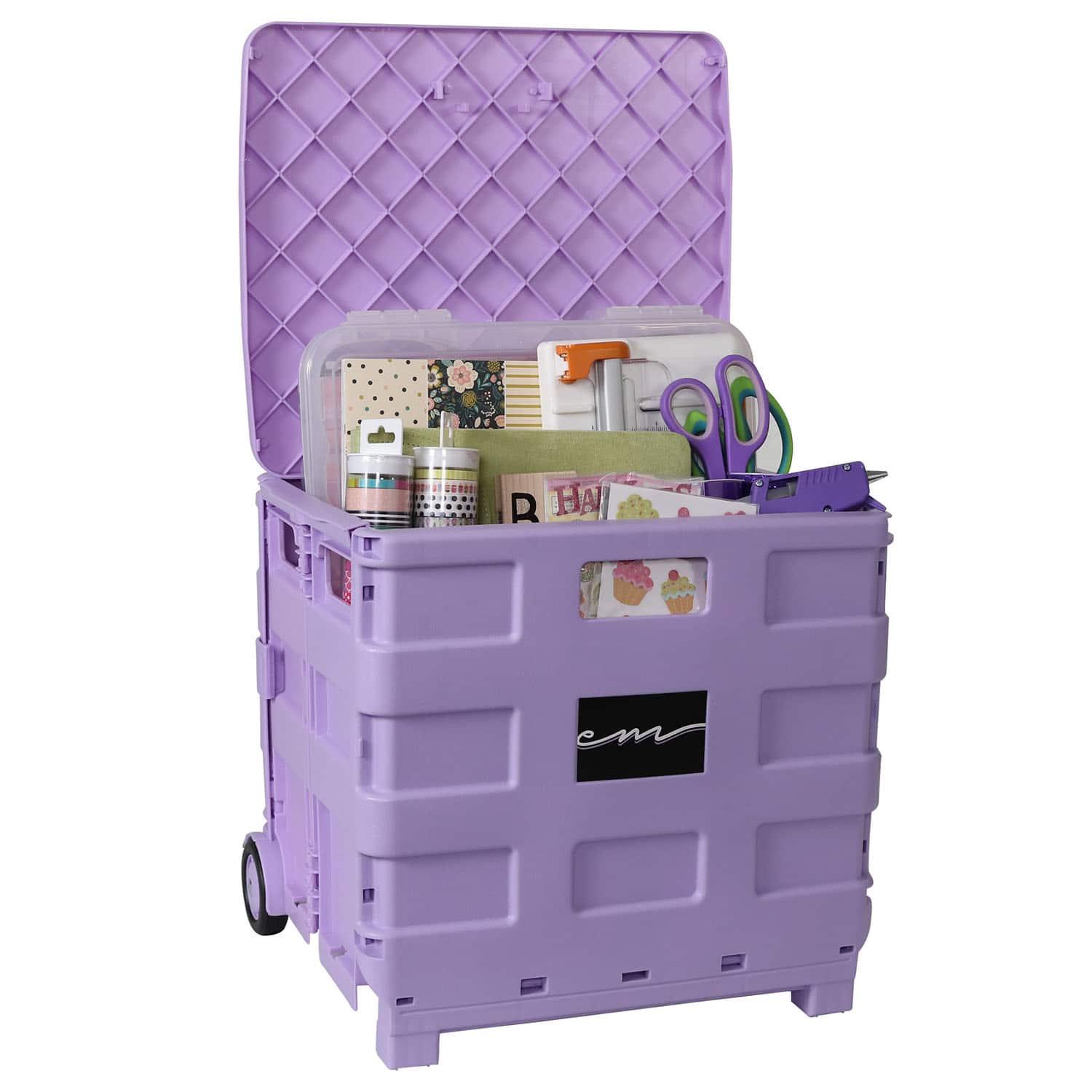 Everything Mary Collapsible Rolling Cart with Lid