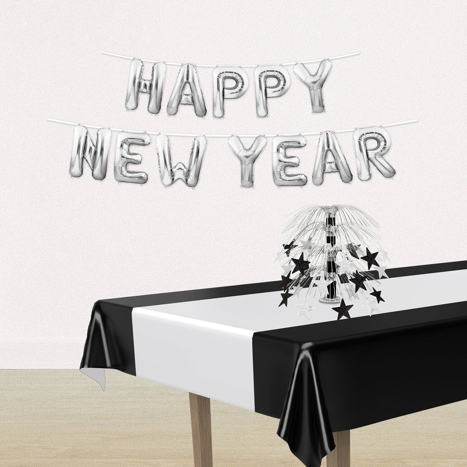 Beistle 12ft. Silver Happy New Year Balloon Streamers, 2ct.