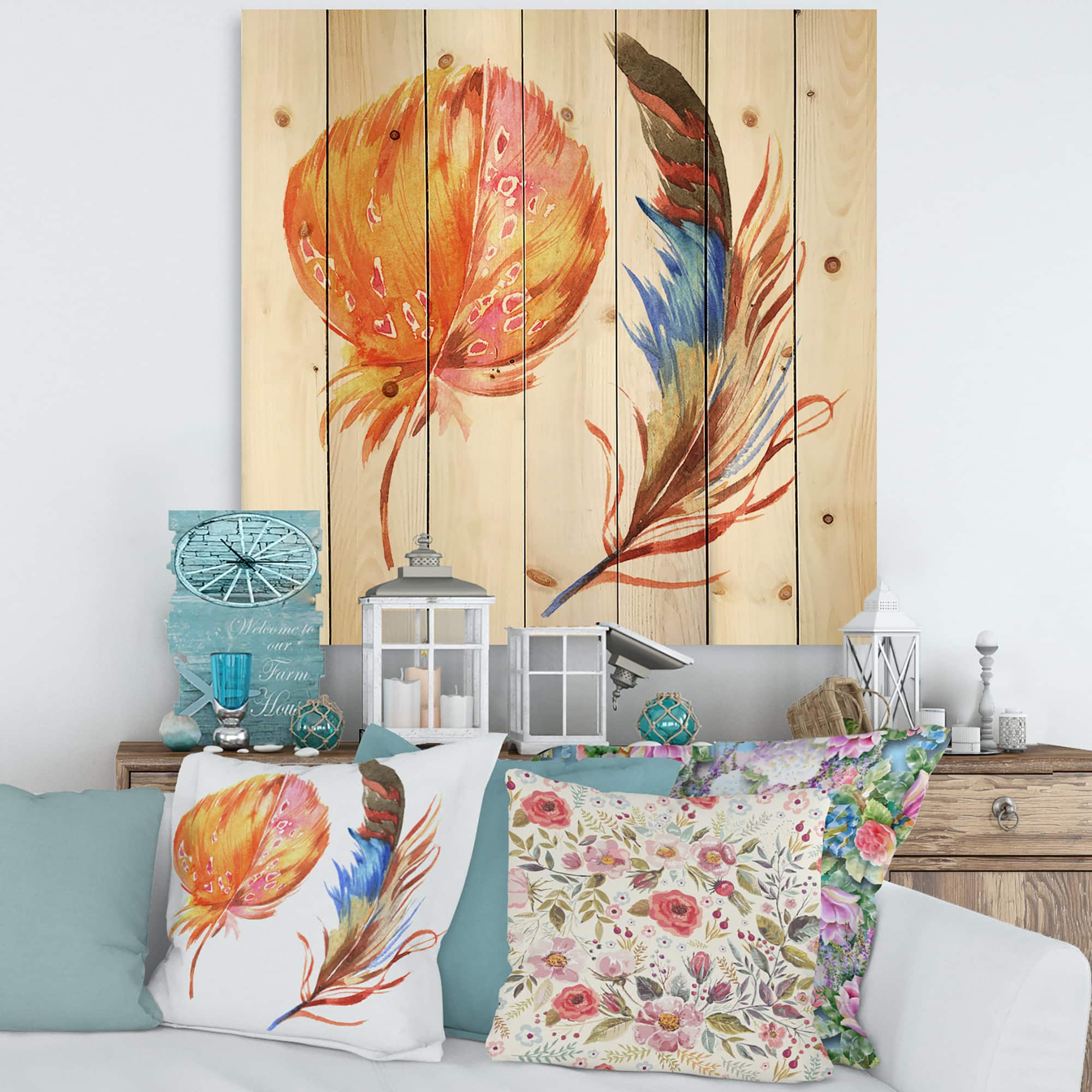 Designart - Ethnic Brown Feather From Wing I