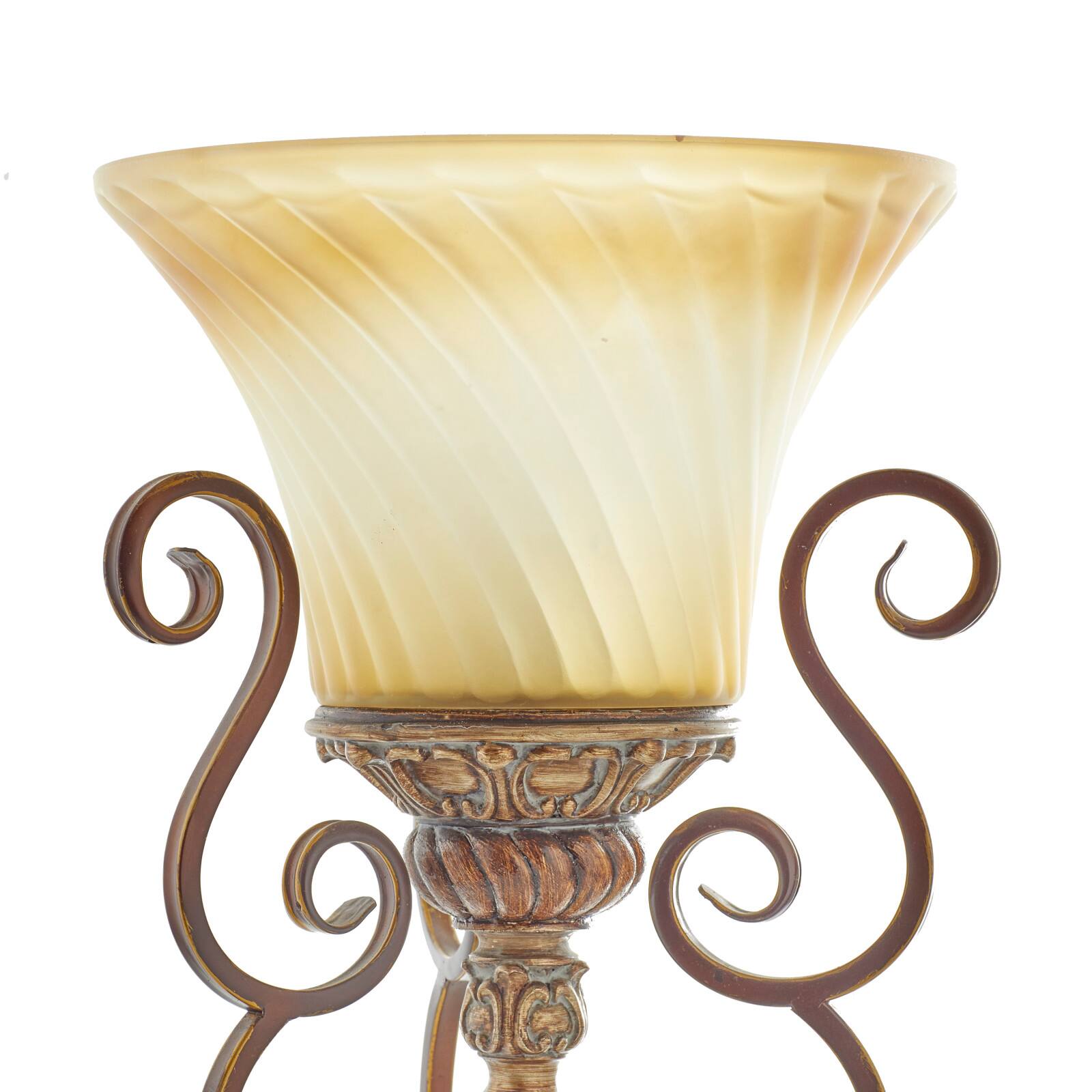 Set of 2" Brown Metal Mediterranean Uplight, 30"