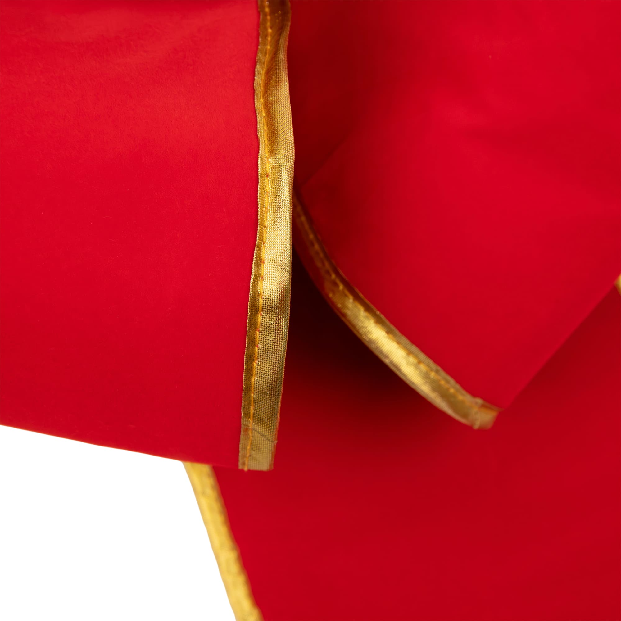 40" Red 3D 11-Loop Velveteen Christmas Bow with Gold Trim