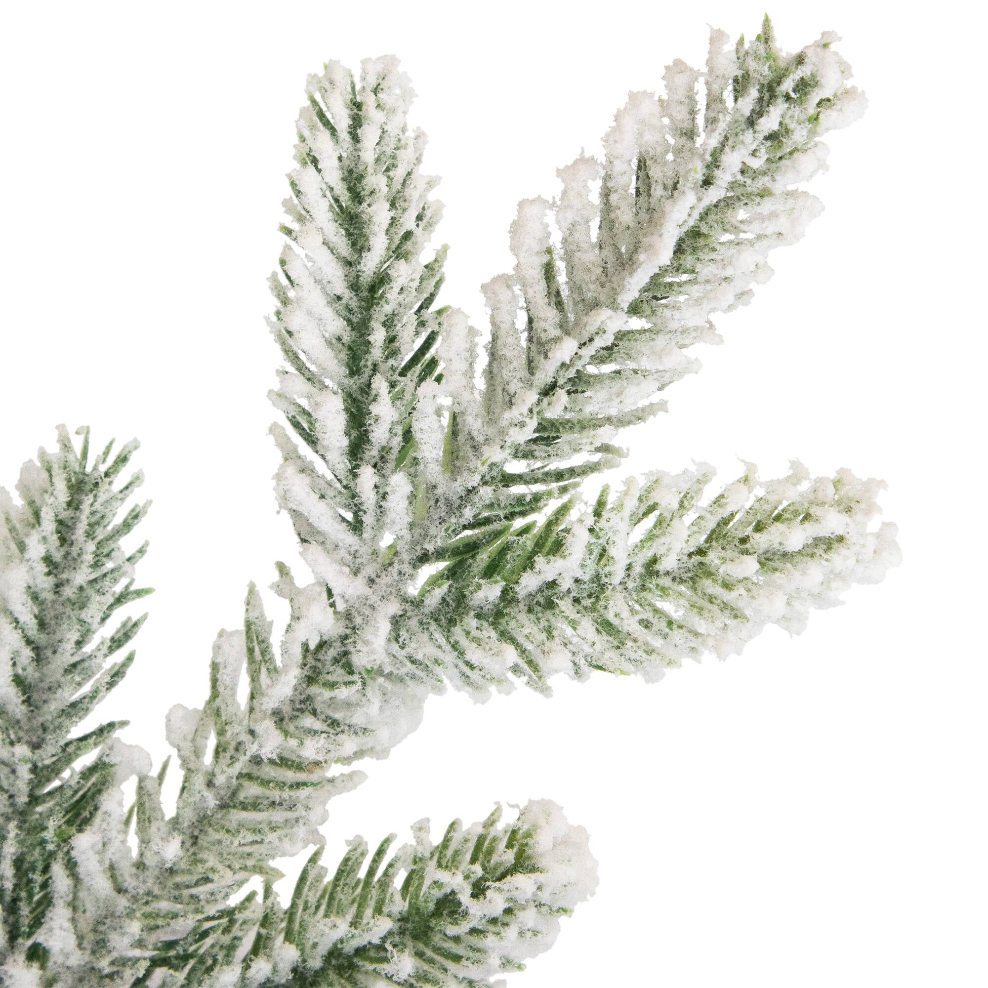 Northlight 36" Unlit Flocked Fir Artificial Christmas Tree in Birch Pot