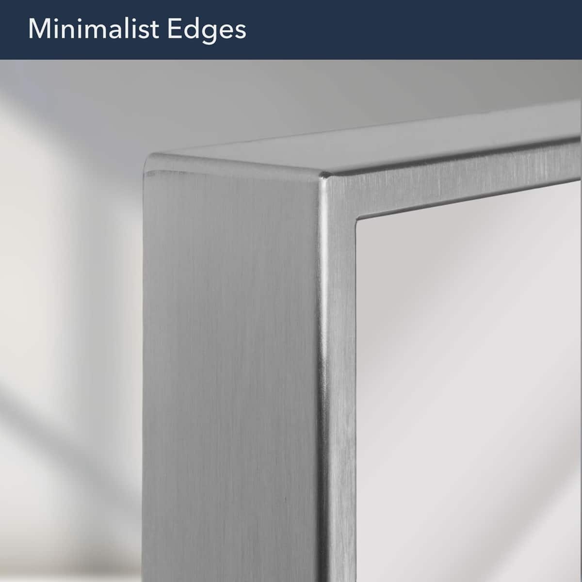 Head West Brushed Nickel Rectangular Framed Accent Vanity Mirror