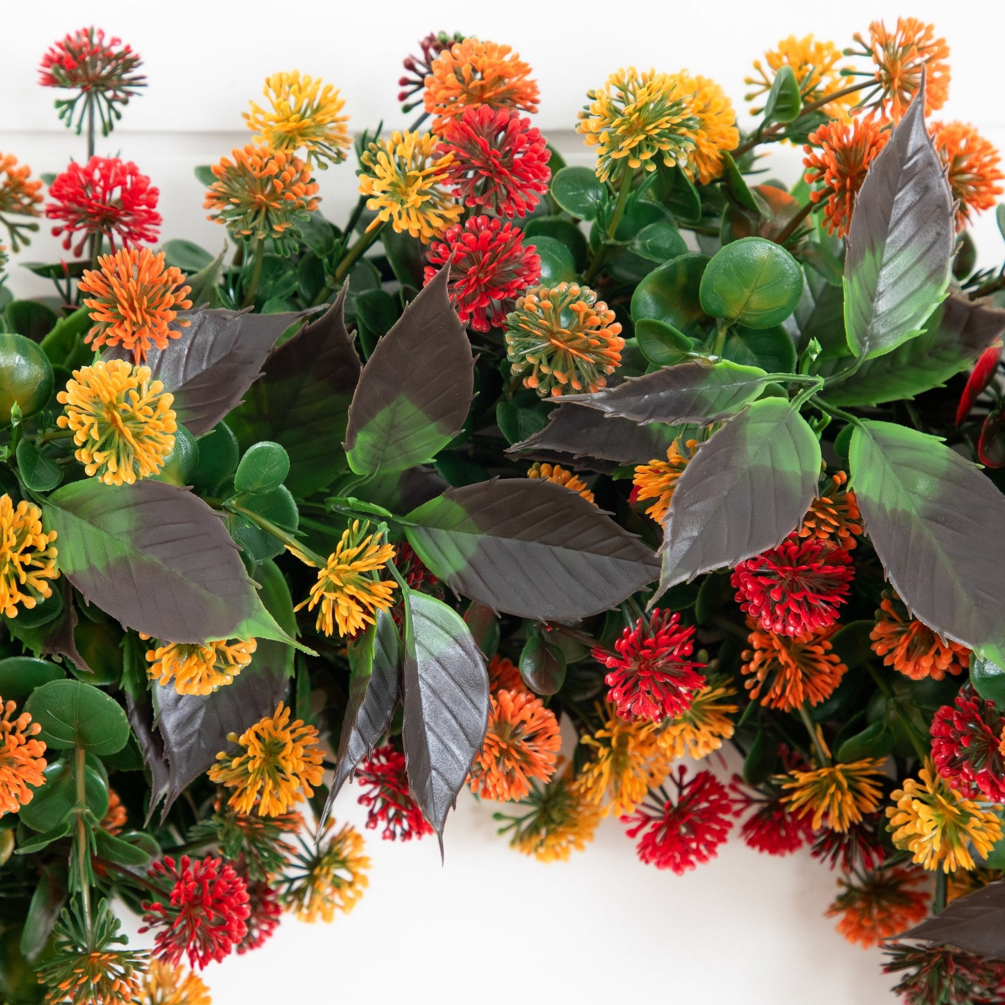 24" UV Resistant Autumn Artificial Fall Mum Wreath