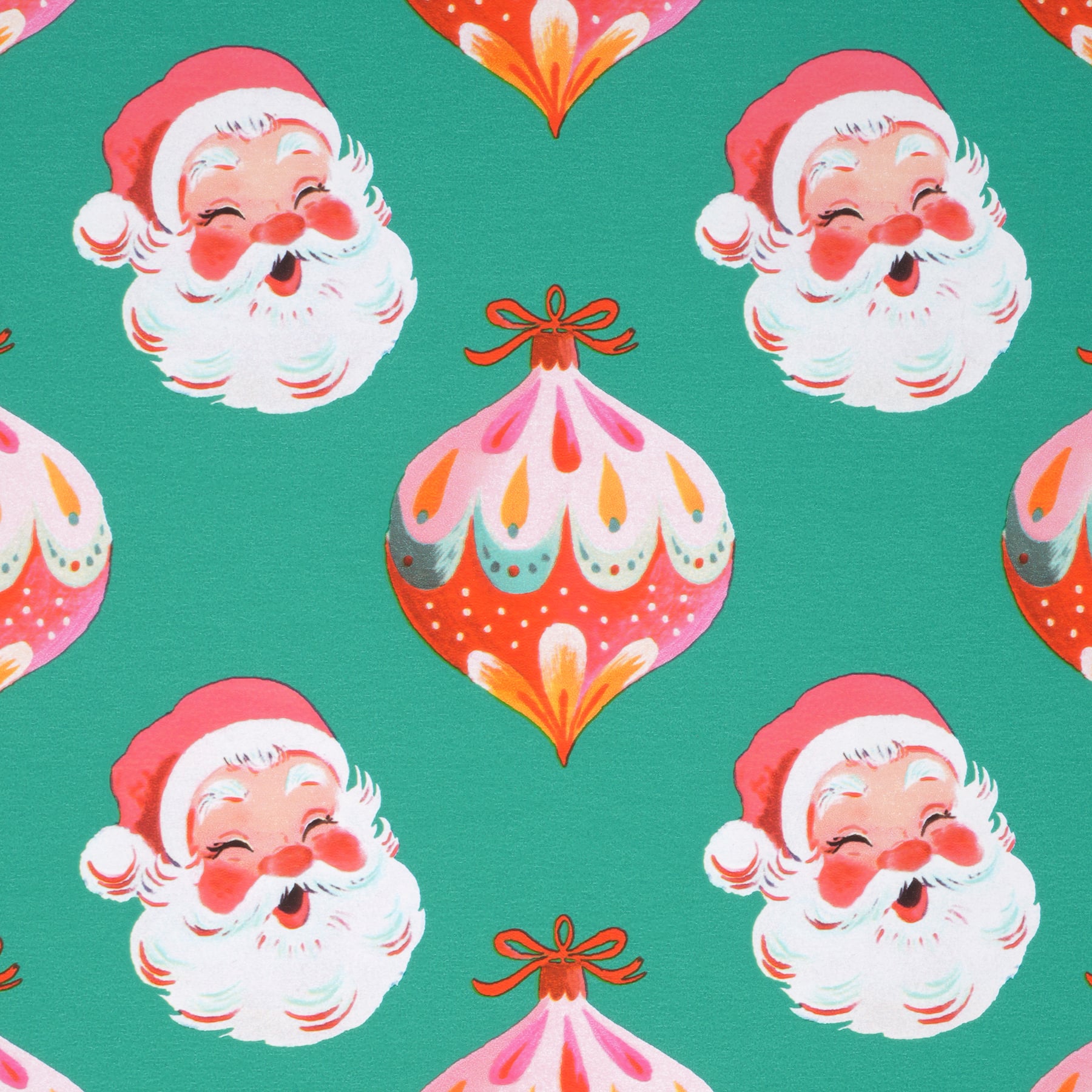 Michaels, 30" x 24ft. Santa & Ornaments Gift Wrap by Celebrate It™ – Category: Roll Wrap