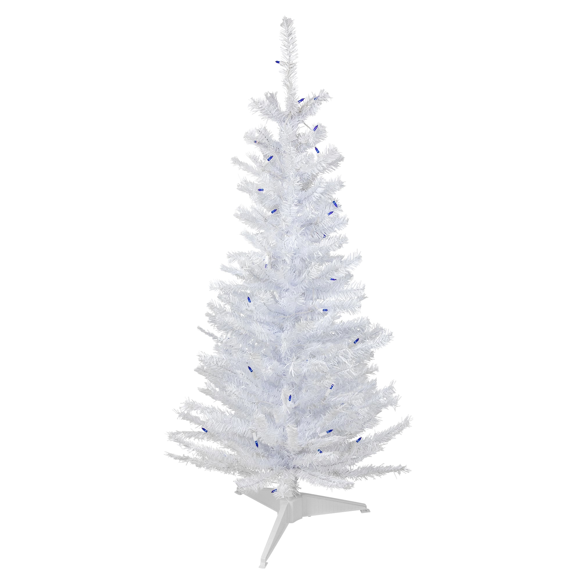 4ft. Pre-Lit Woodbury White Pine Artificial Christmas Tree, Blue Lights