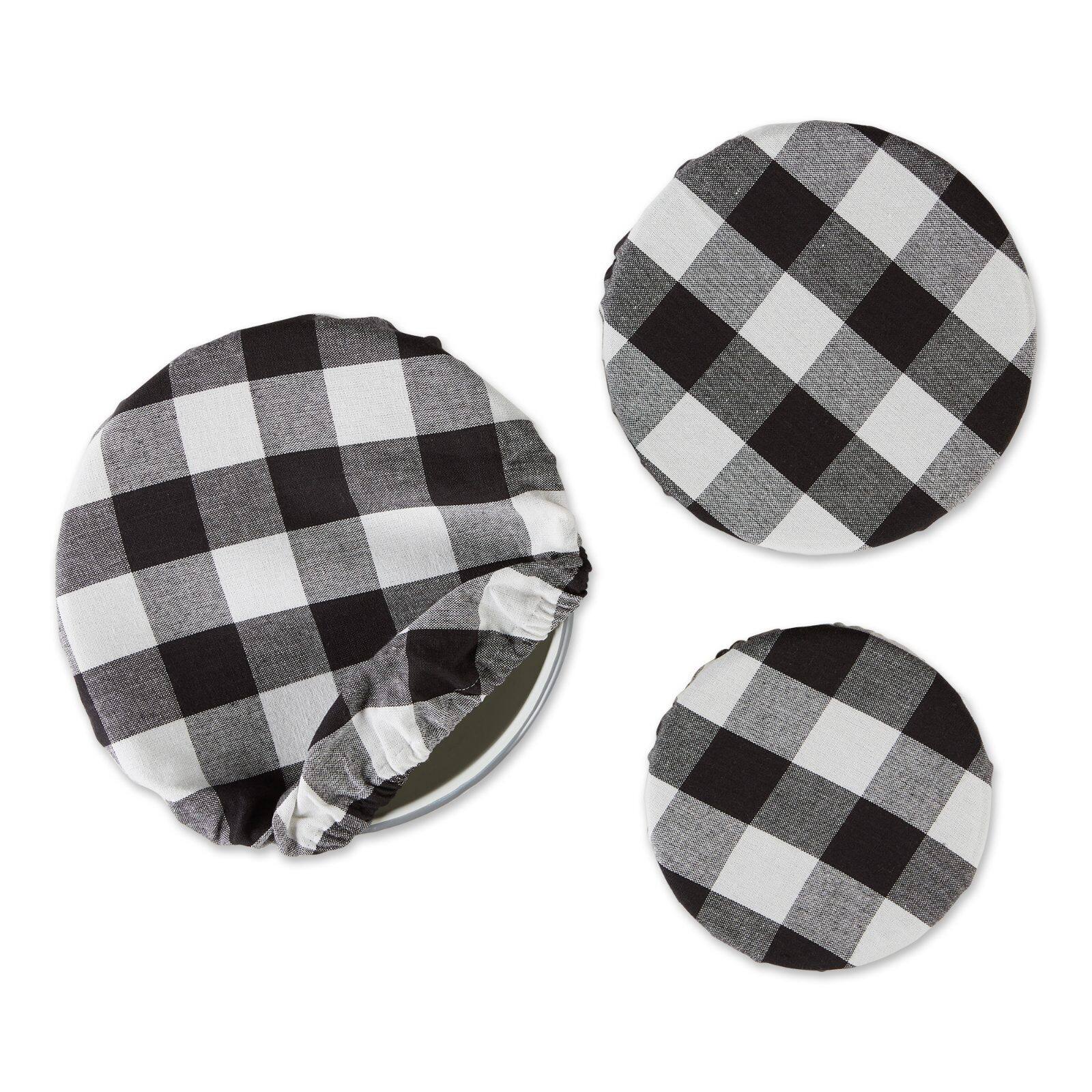 DII® Assorted Black Buffalo Check Woven Dish Cover Set