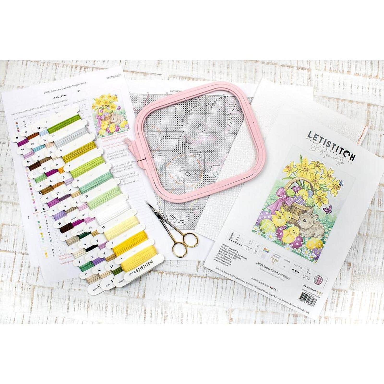 Letistitch Counted Cross Stitch Kit Easter Rabbit and Chicks