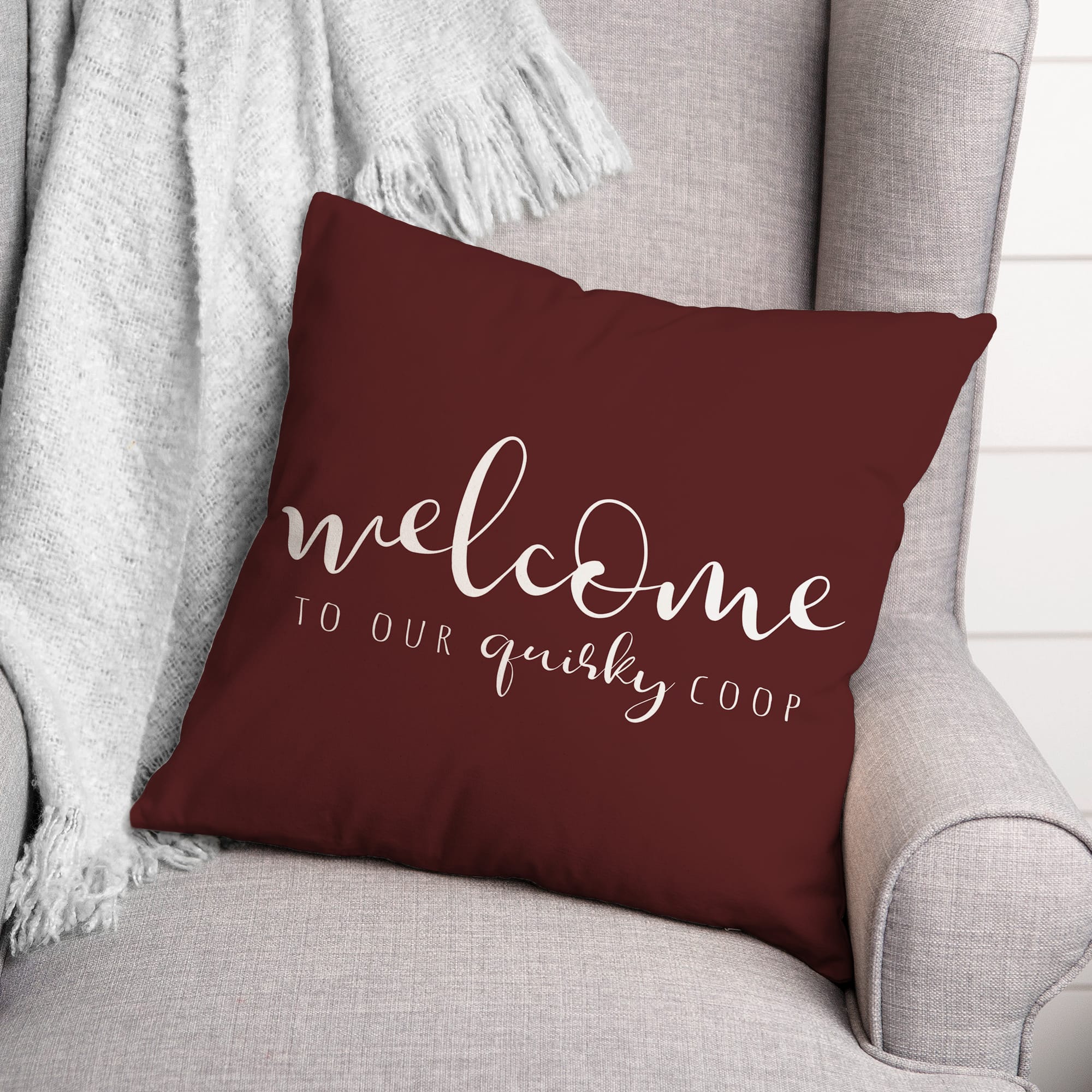 18" x 18" Quirky Coop Versatile Throw Pillow
