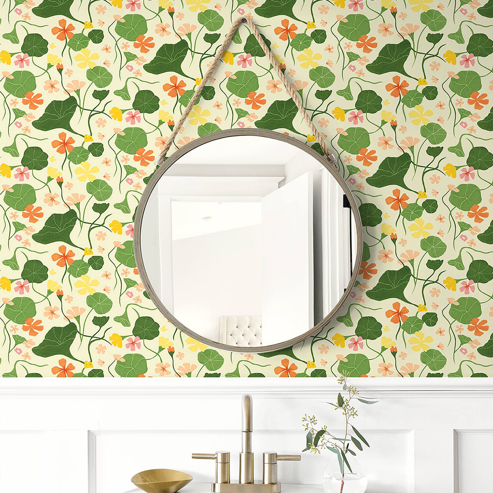 Elana Gabrielle Nasturtiums Floral Peel & Stick Wallpaper