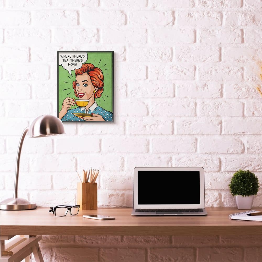 Stupell Industries There's Tea There's Hope Black Framed Wall Art