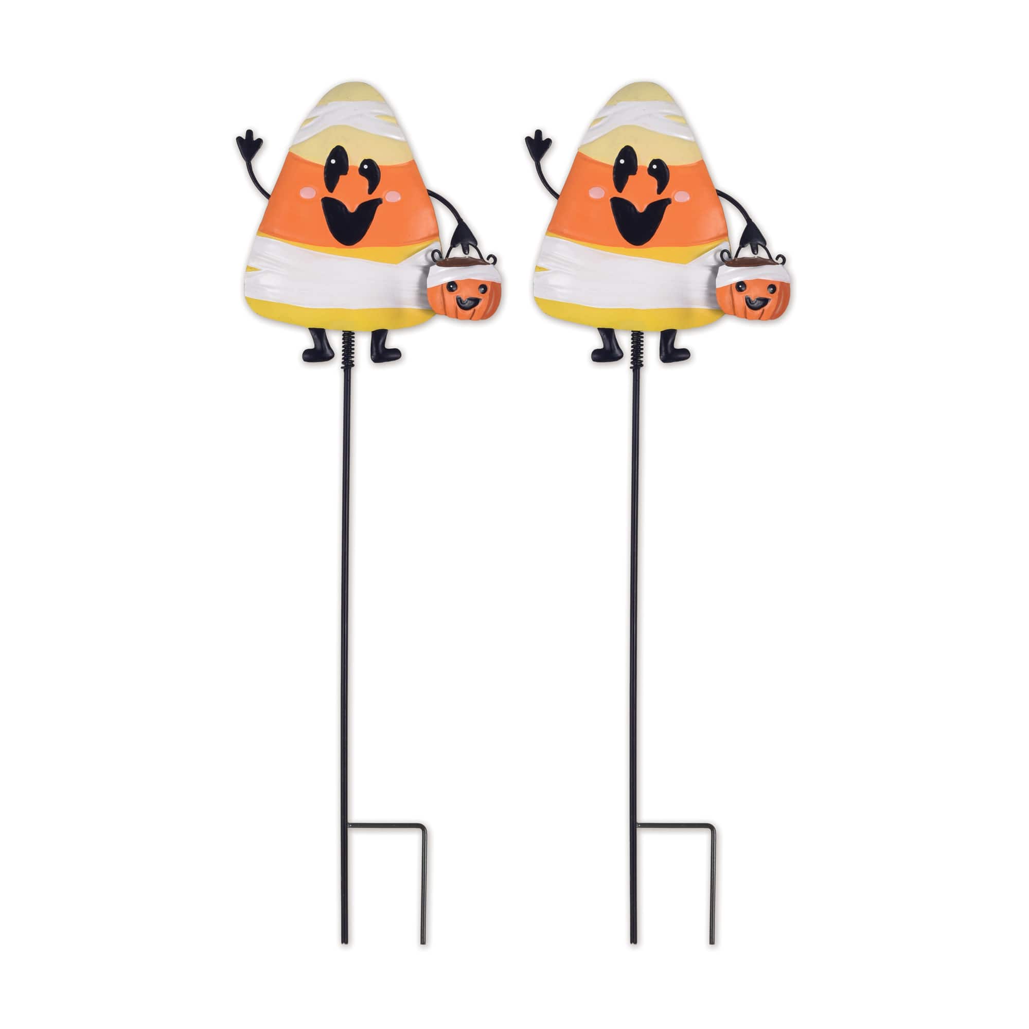 Sunset Vista Designs® 20.25" Whimsical Mummy Candy Corn Plant Stakes, 2ct.