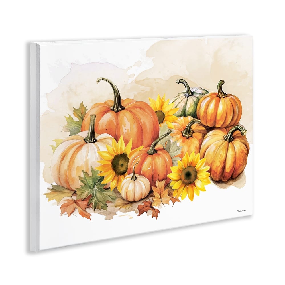 Stupell Industries 14" x 11" Pumpkin & Sunflower Bundle Wall Plaque Art