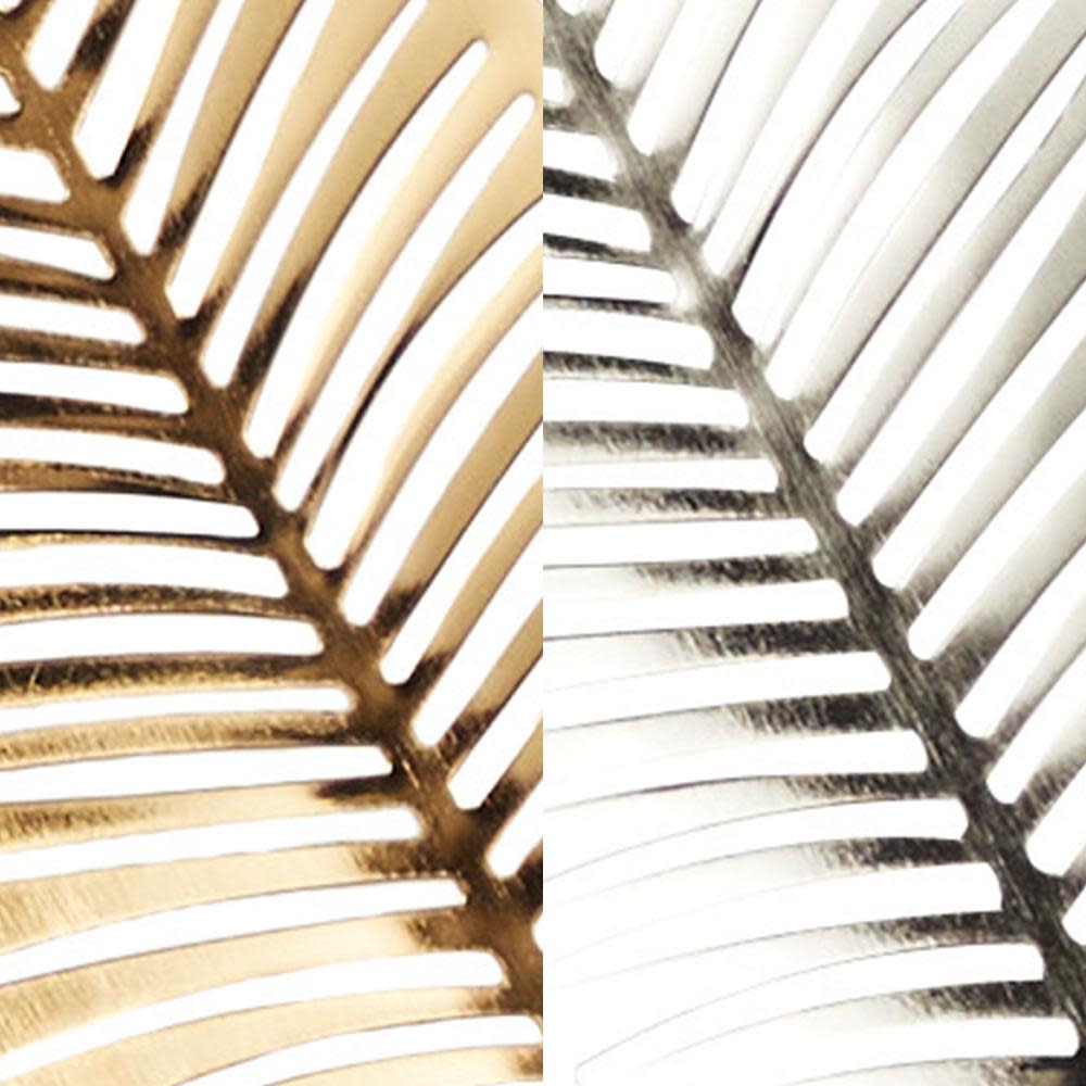 35.5" x 14.5" Gold with Silver Accents Metallic Leaf Cutout Wall Décor, 2ct.