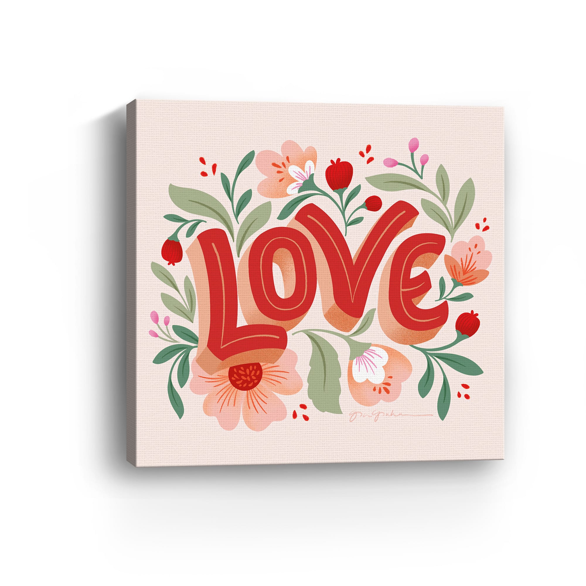 Love I Pink Canvas Giclée Art