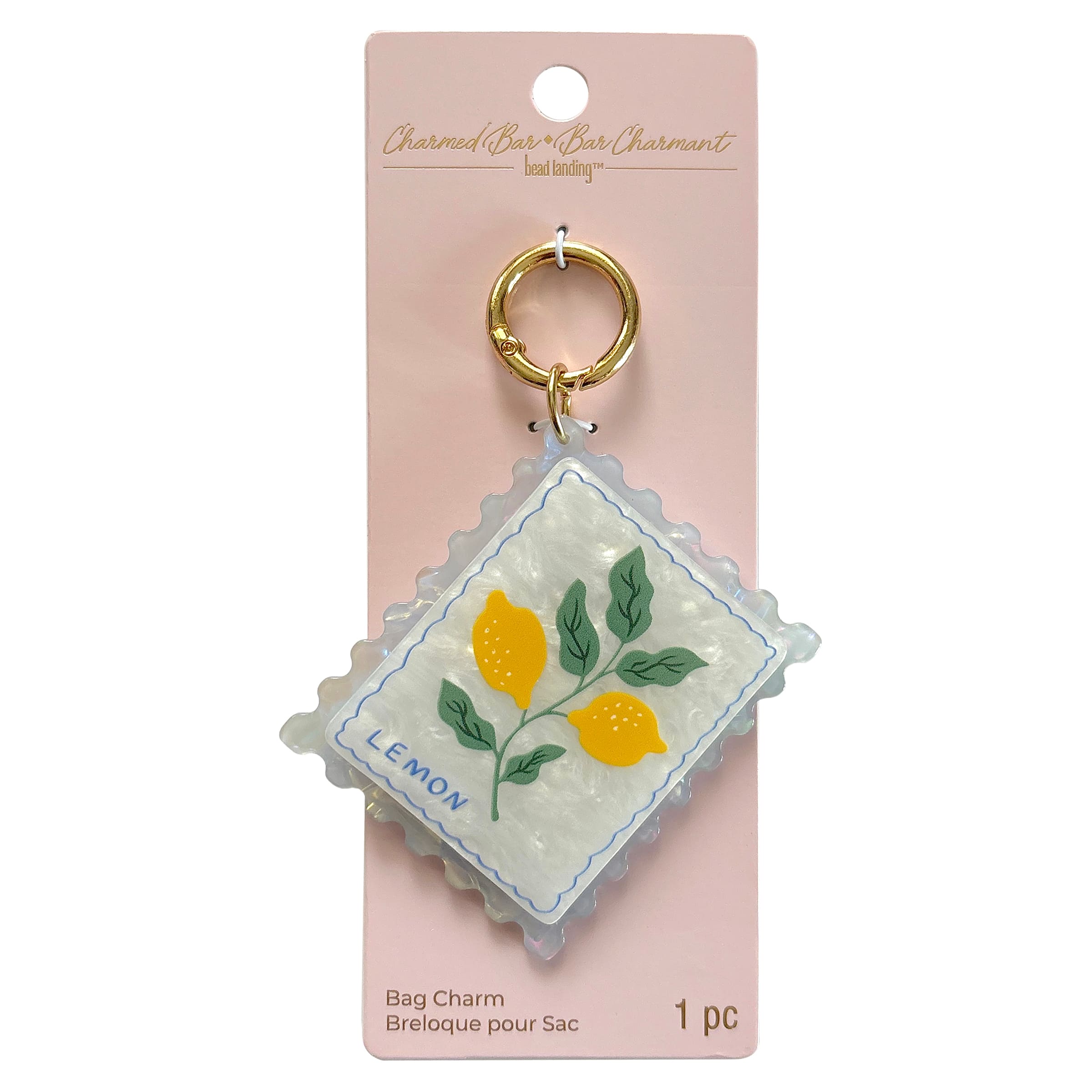 Charmed Bar Lemon Stamp Bag Charm by Bead Landing™