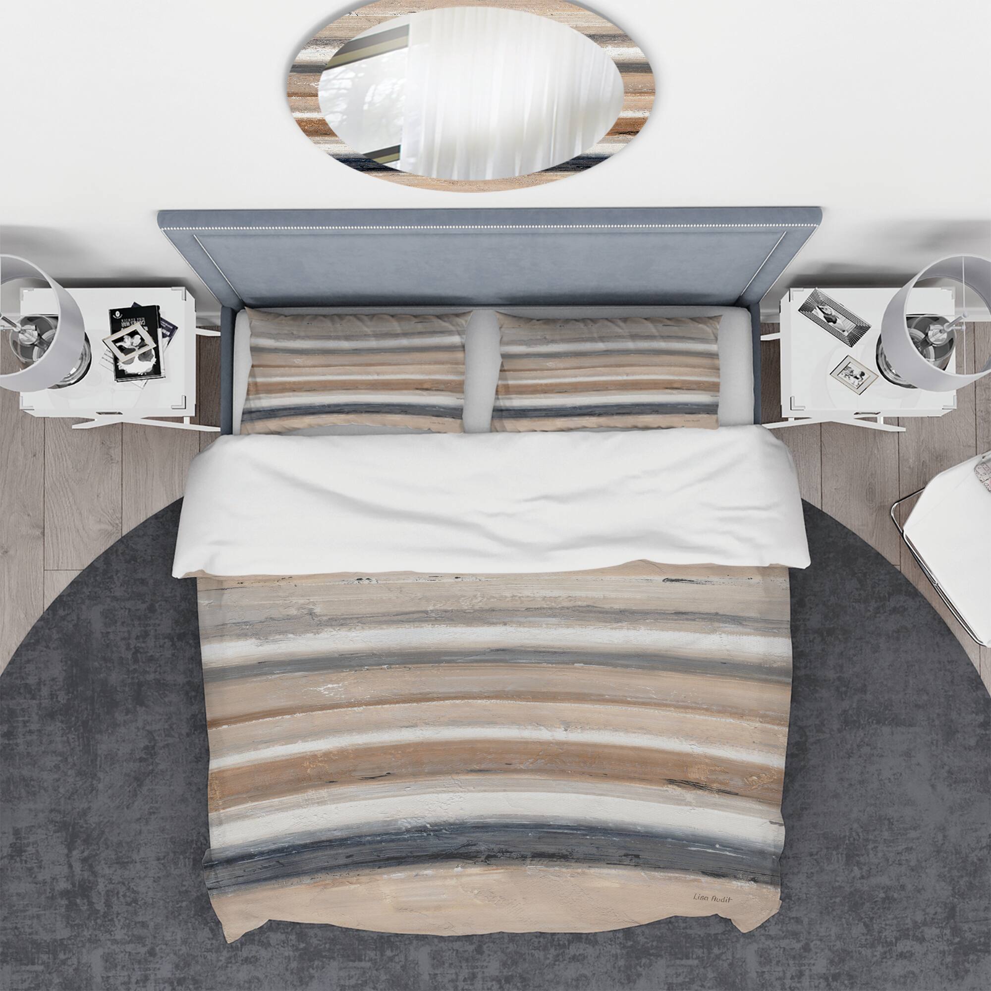 Designart 'Geometric Circle Natural Balance III' Geometric Bedding Set - Duvet Cover & Shams