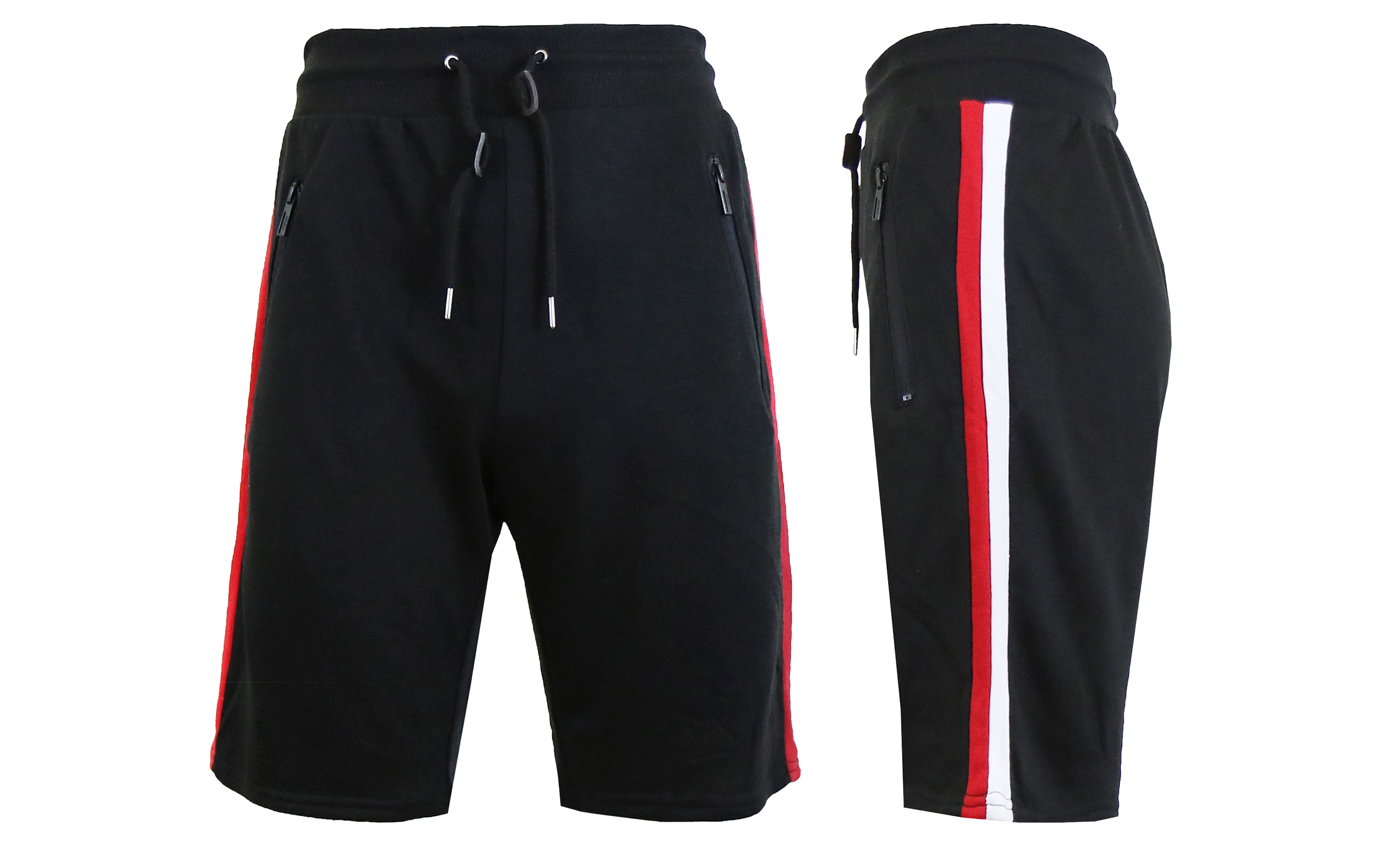 Galaxy By Harvic French Terry Sweat Shorts With Contrast Trims & Side Zipper Pockets