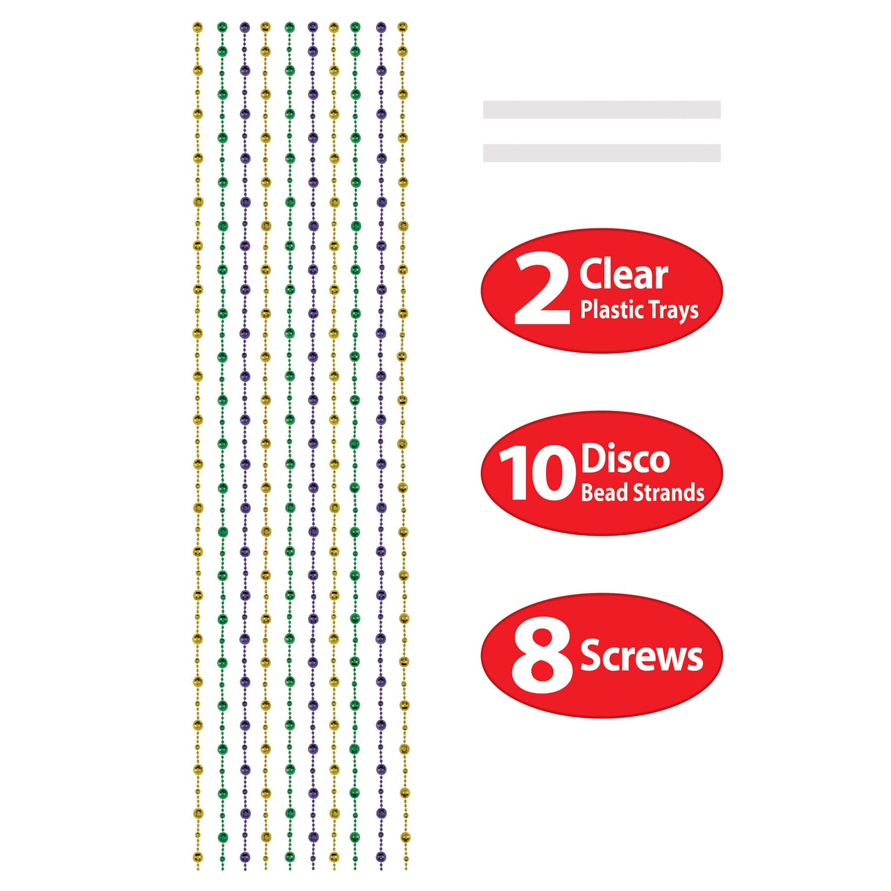 Beistle 24" x 6.5ft. Mardi Gras Disco Ball Bead Curtain set