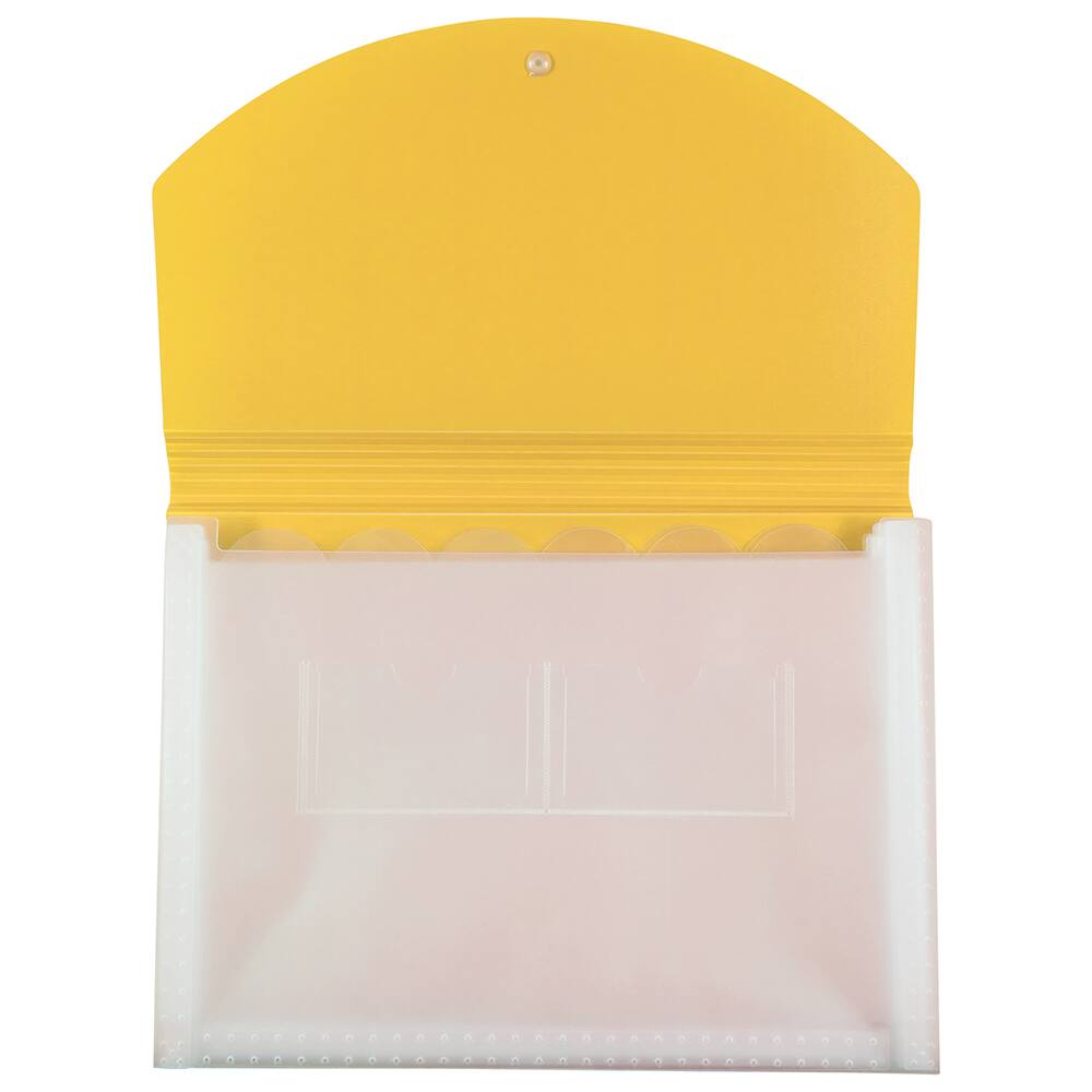 JAM Paper 9.5" x 13" Two-Tone Yellow Plastic Accordion Folder