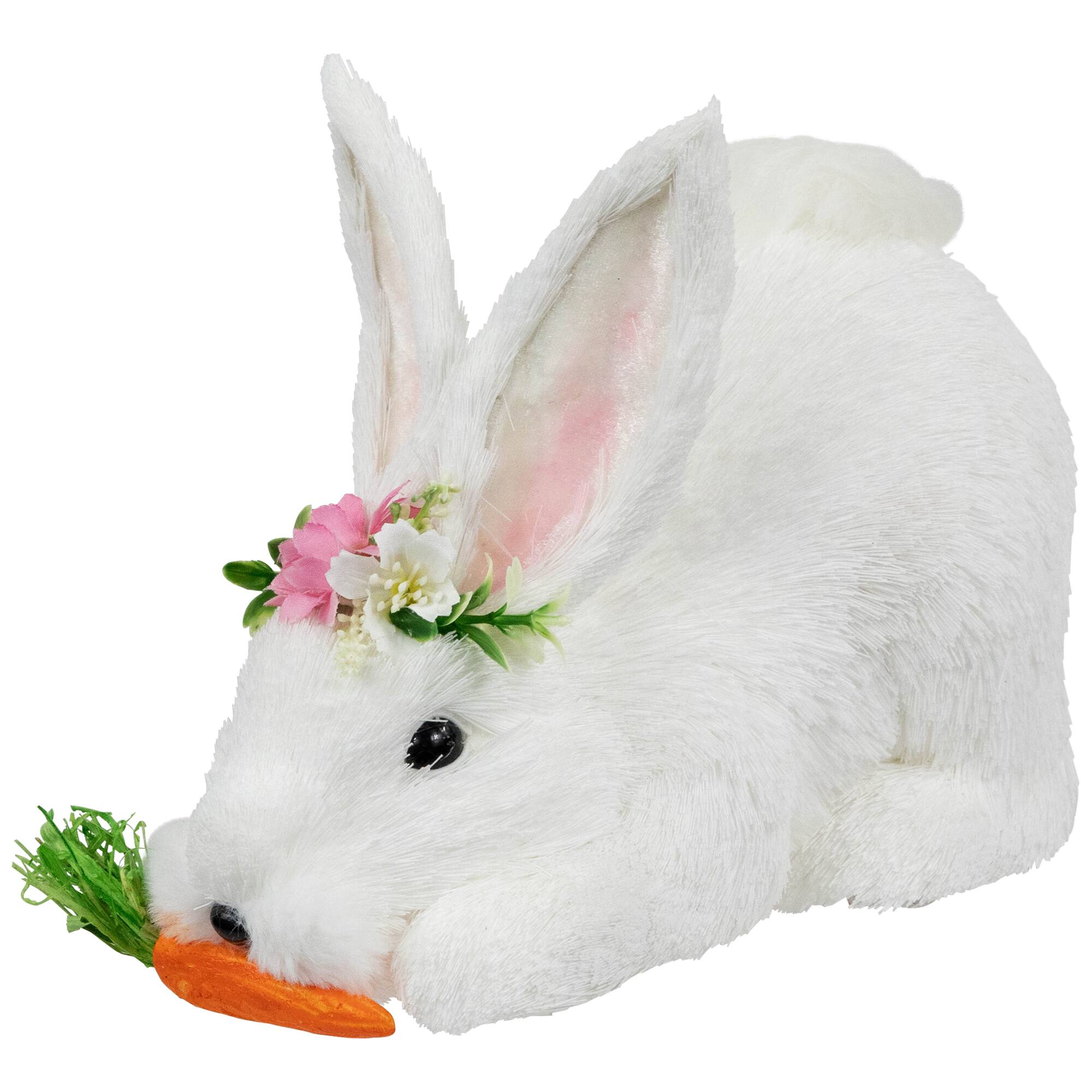 9.25" Easter Rabbit with Carrot Figurine By Northlight in White | Michaels®