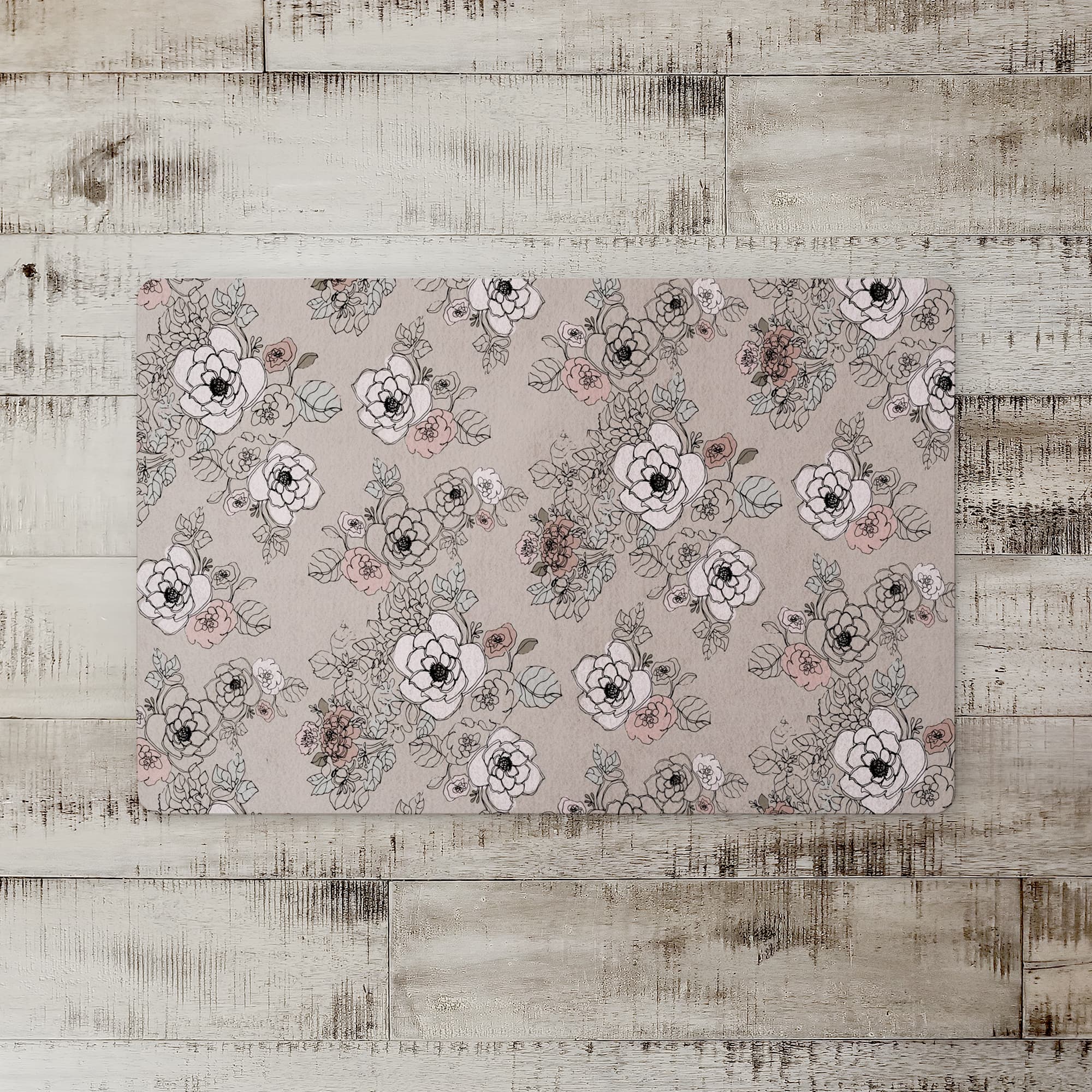 Intricate Floral Floor Mat
